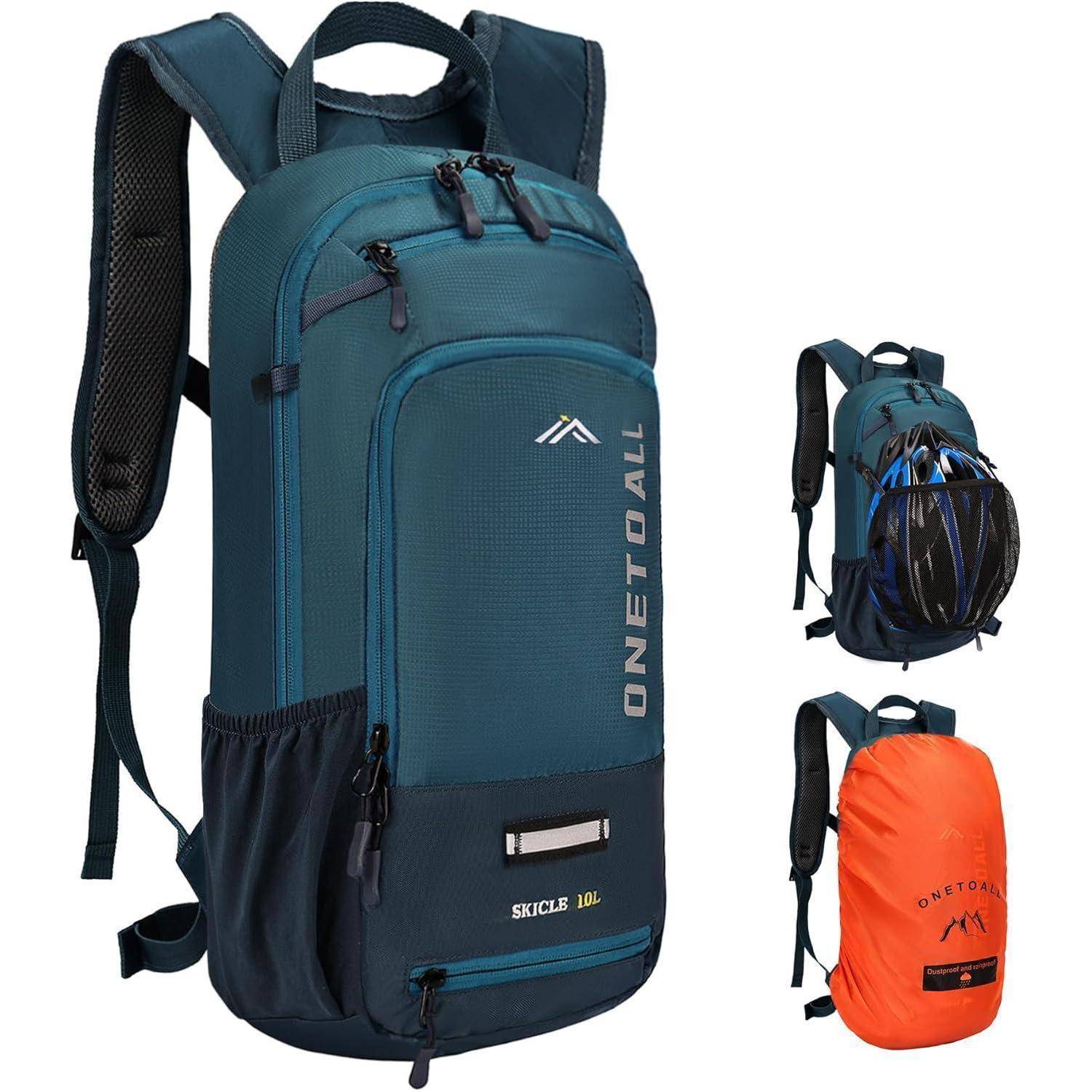 Fahrradrucksack MTB 10L Helmnetz Regenschutz Wasserdicht Blau