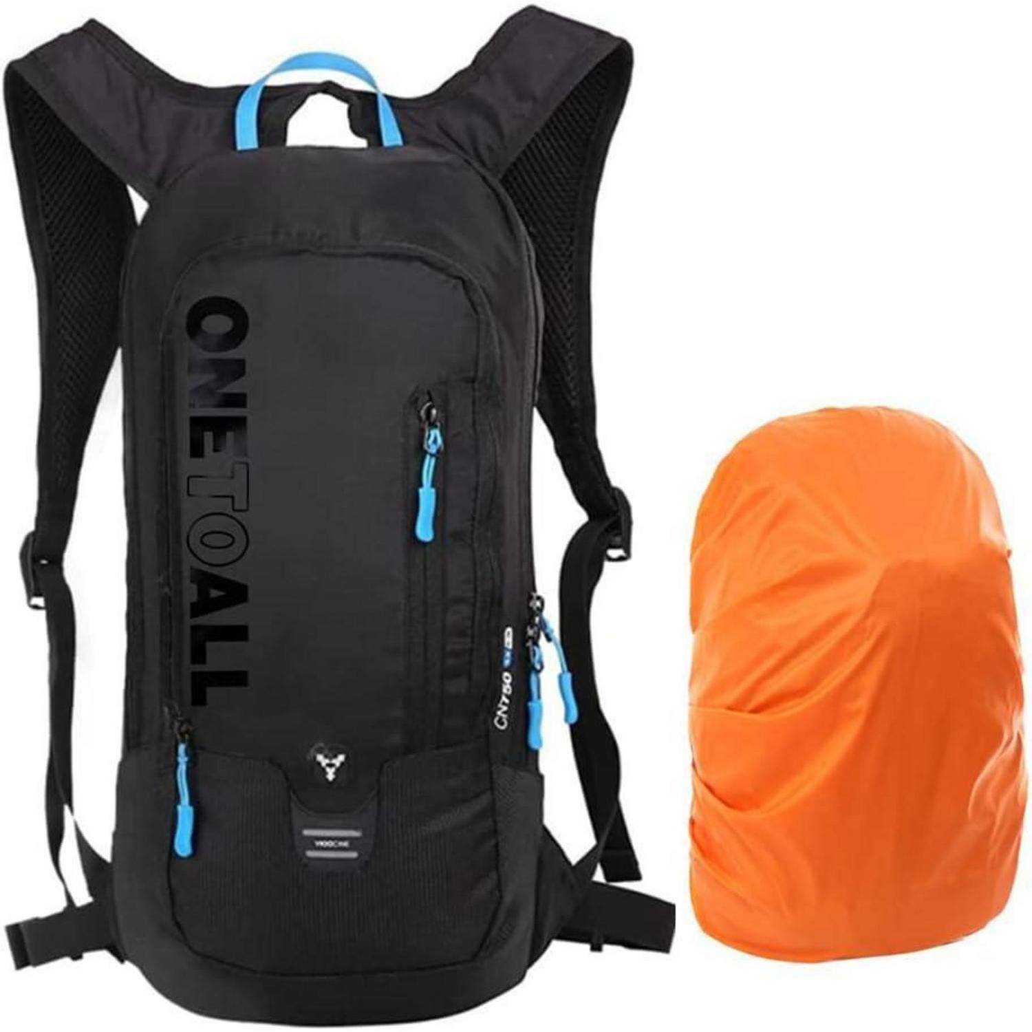 Fahrradrucksack Trinkrucksack Wasserdicht Schwarz 6l mit Regenschutz