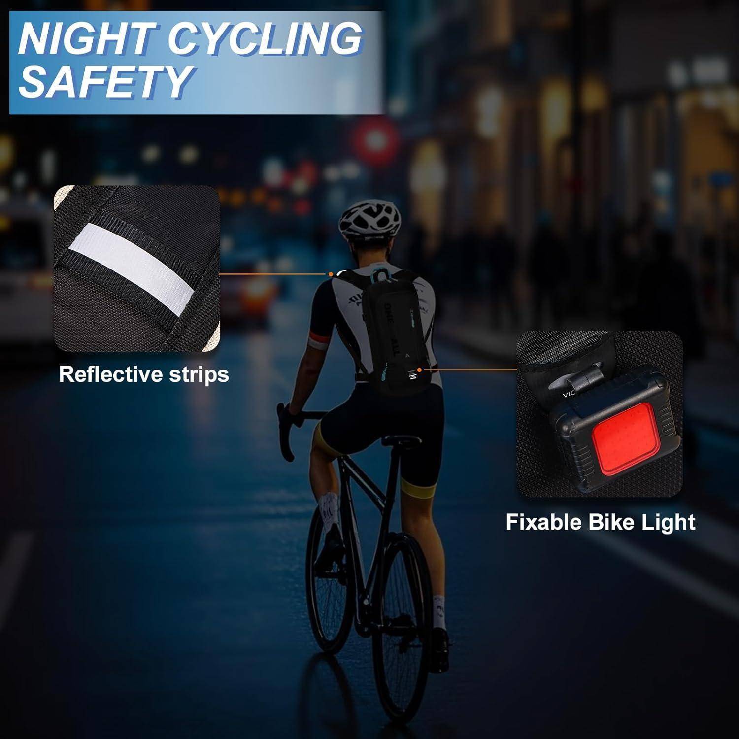 Fahrradrucksack Trinkrucksack Wasserdicht Schwarz 6l mit Regenschutz