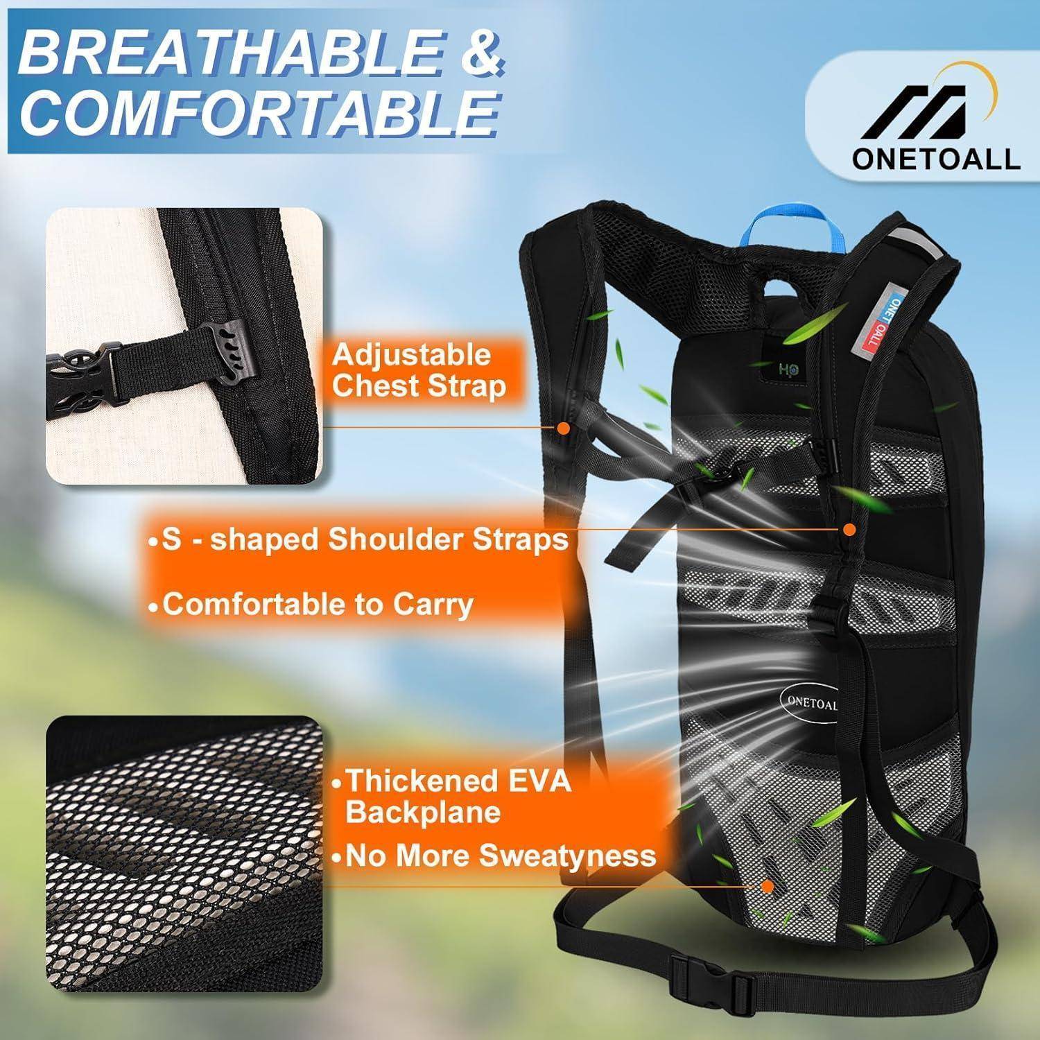 Fahrradrucksack Trinkrucksack Wasserdicht Schwarz 6l mit Regenschutz