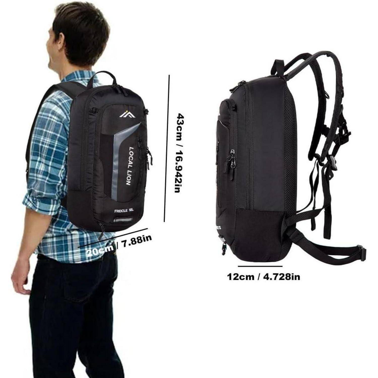 Fahrradrucksack Trinkrucksack Schwarz 10l mit Regenschutz