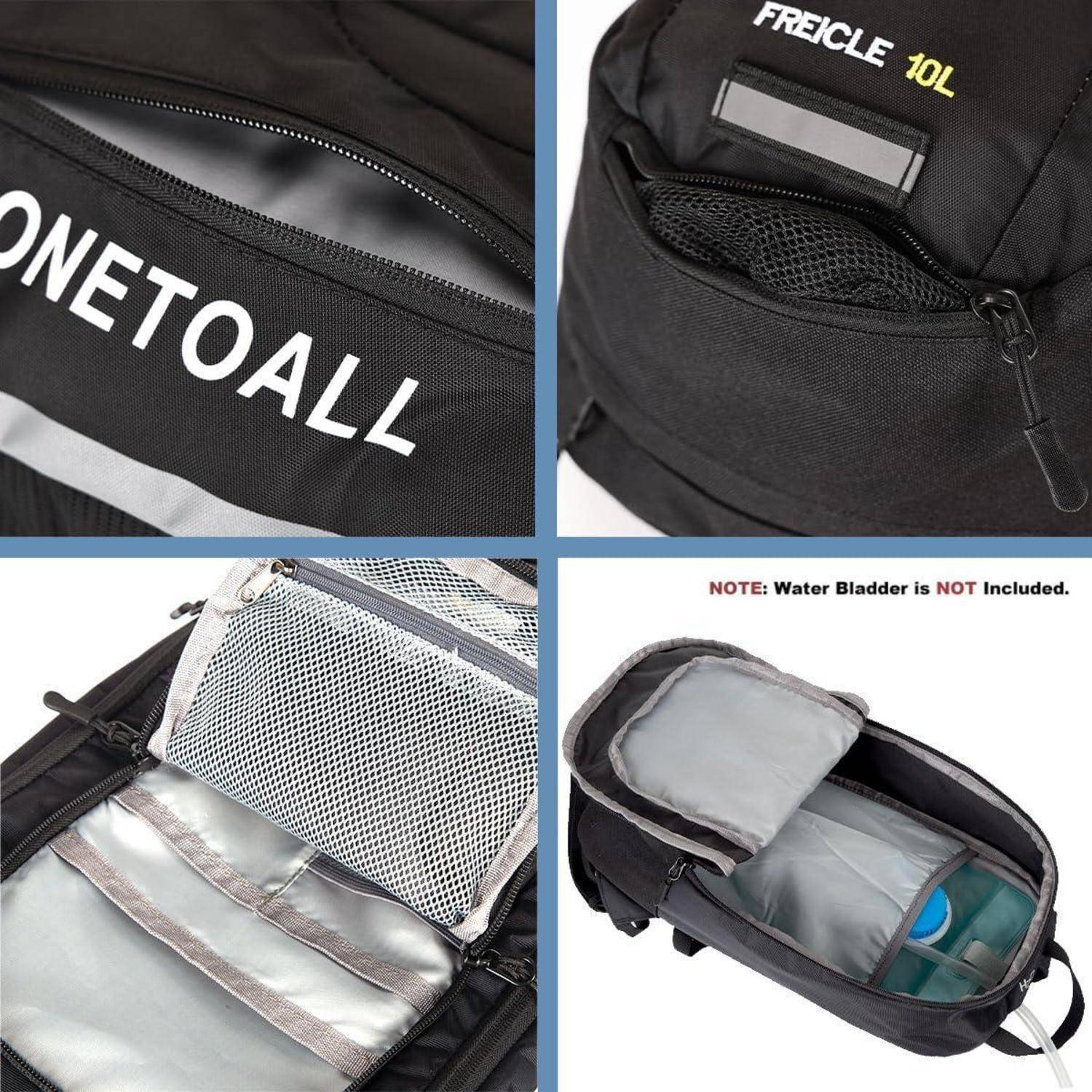 Fahrradrucksack Trinkrucksack Schwarz 10l mit Regenschutz