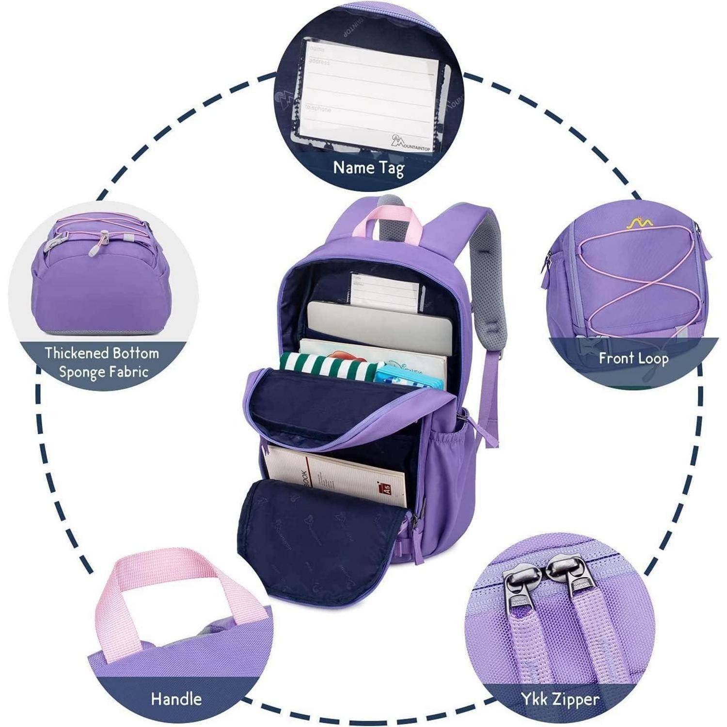 Kinderrucksack Schulrucksack Mädchen Jungen 15L 15l-lila