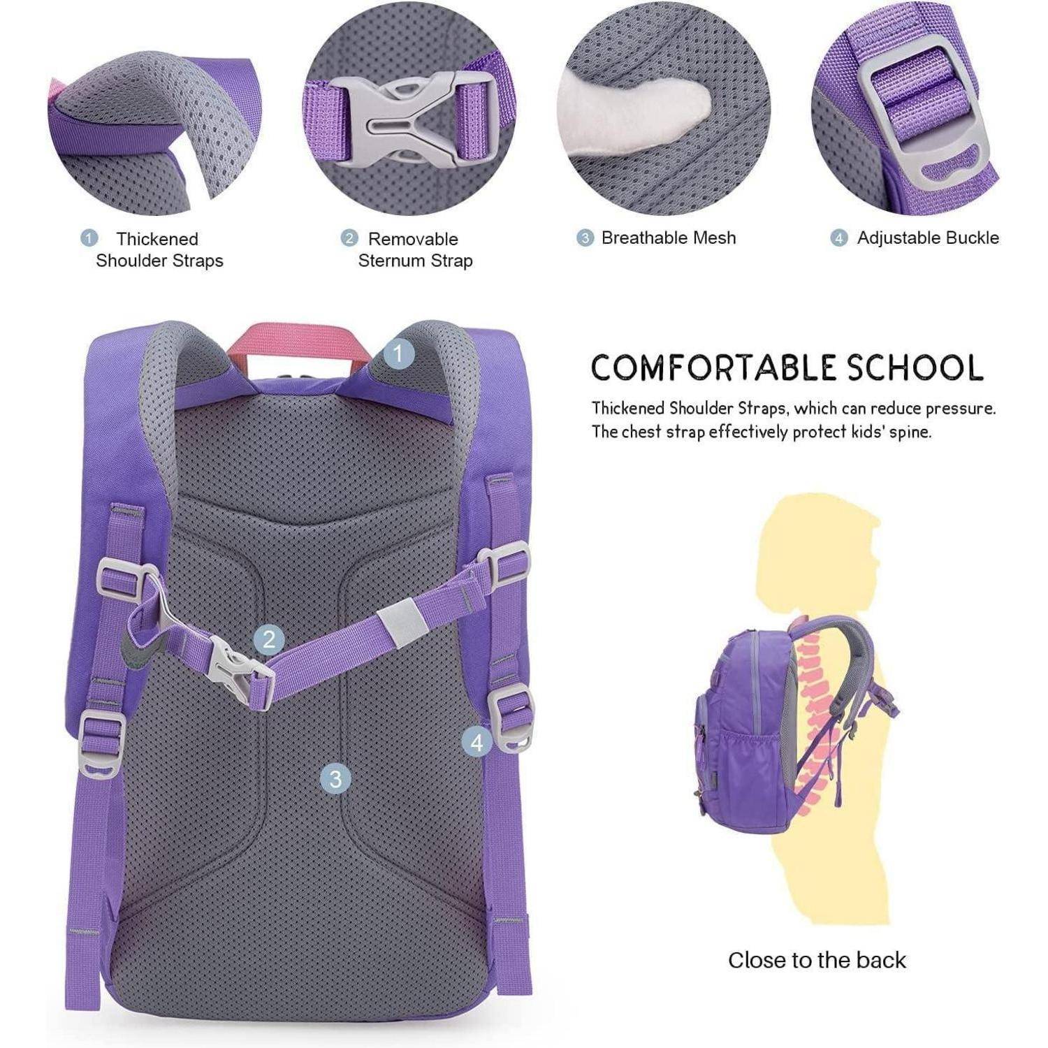 Kinderrucksack Schulrucksack Mädchen Jungen 15L 15l-lila