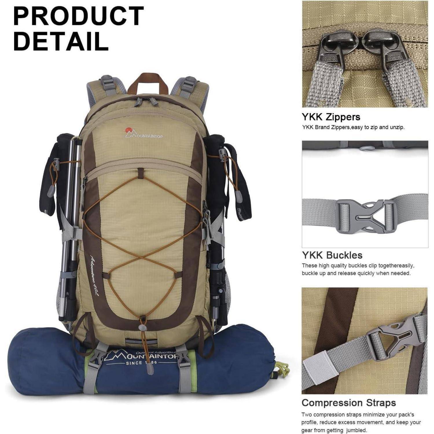 Wanderrucksack 25L 40L Herren Damen Trekking Outdoor 40l-kaffee