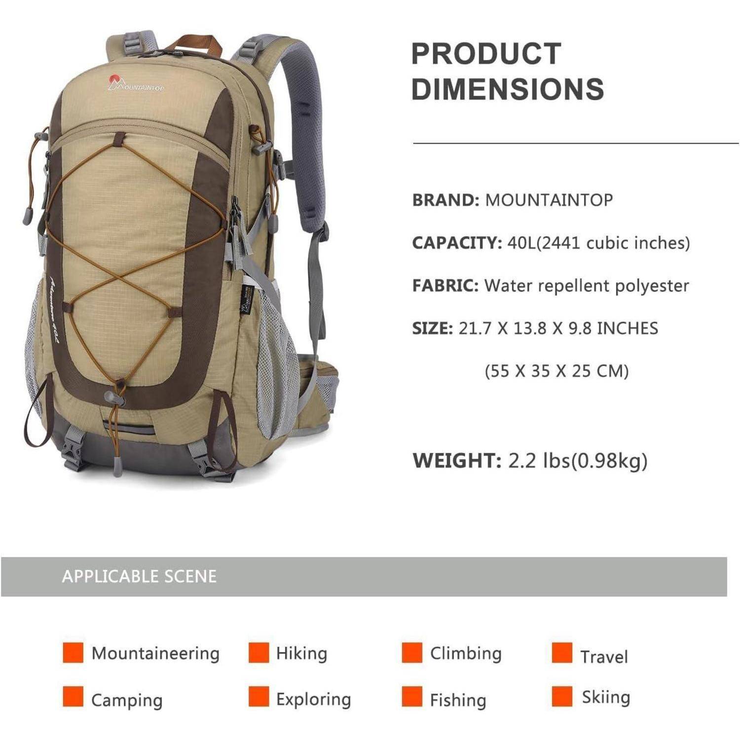 Wanderrucksack 25L 40L Herren Damen Trekking Outdoor 40l-kaffee