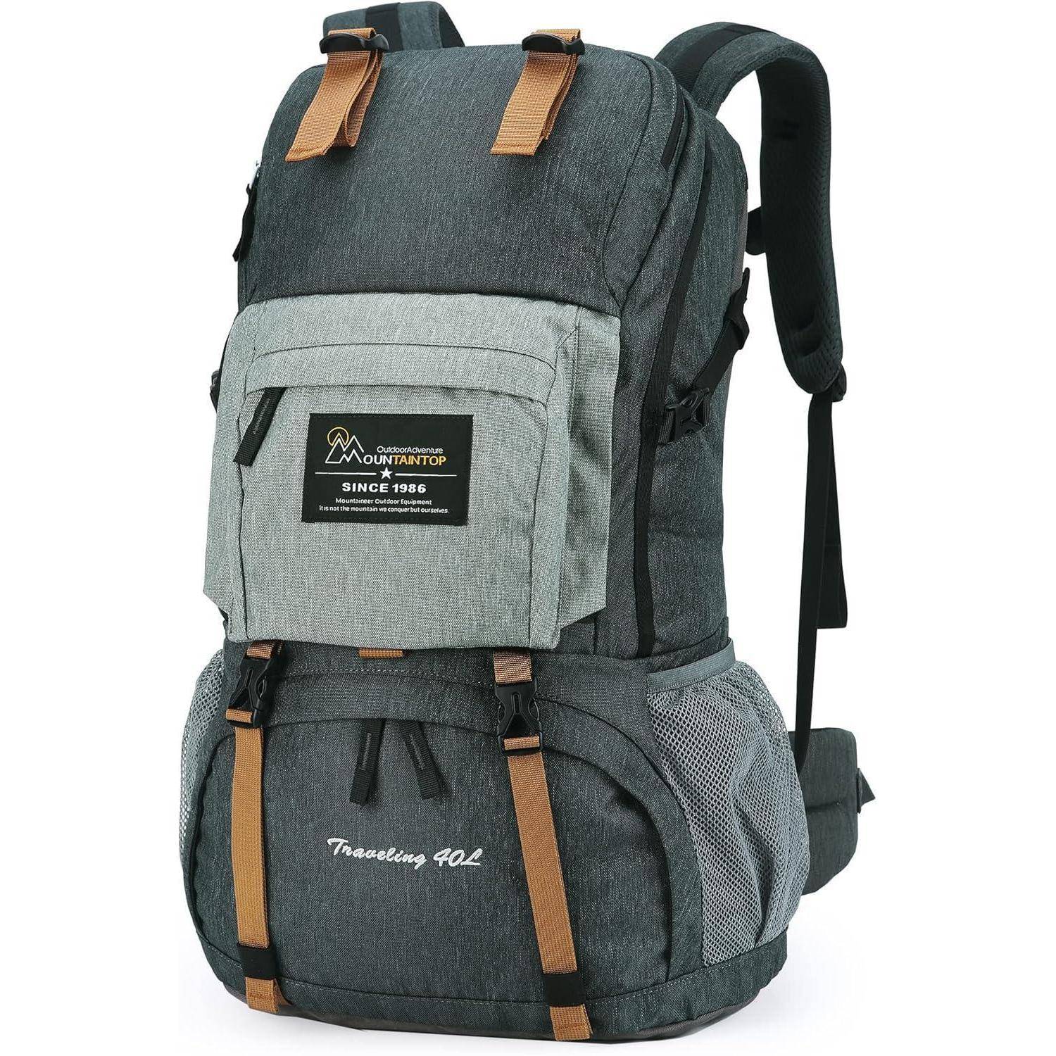 Wanderrucksack Trekkingrucksack Herren Damen 40 Liter Dunkelgrau
