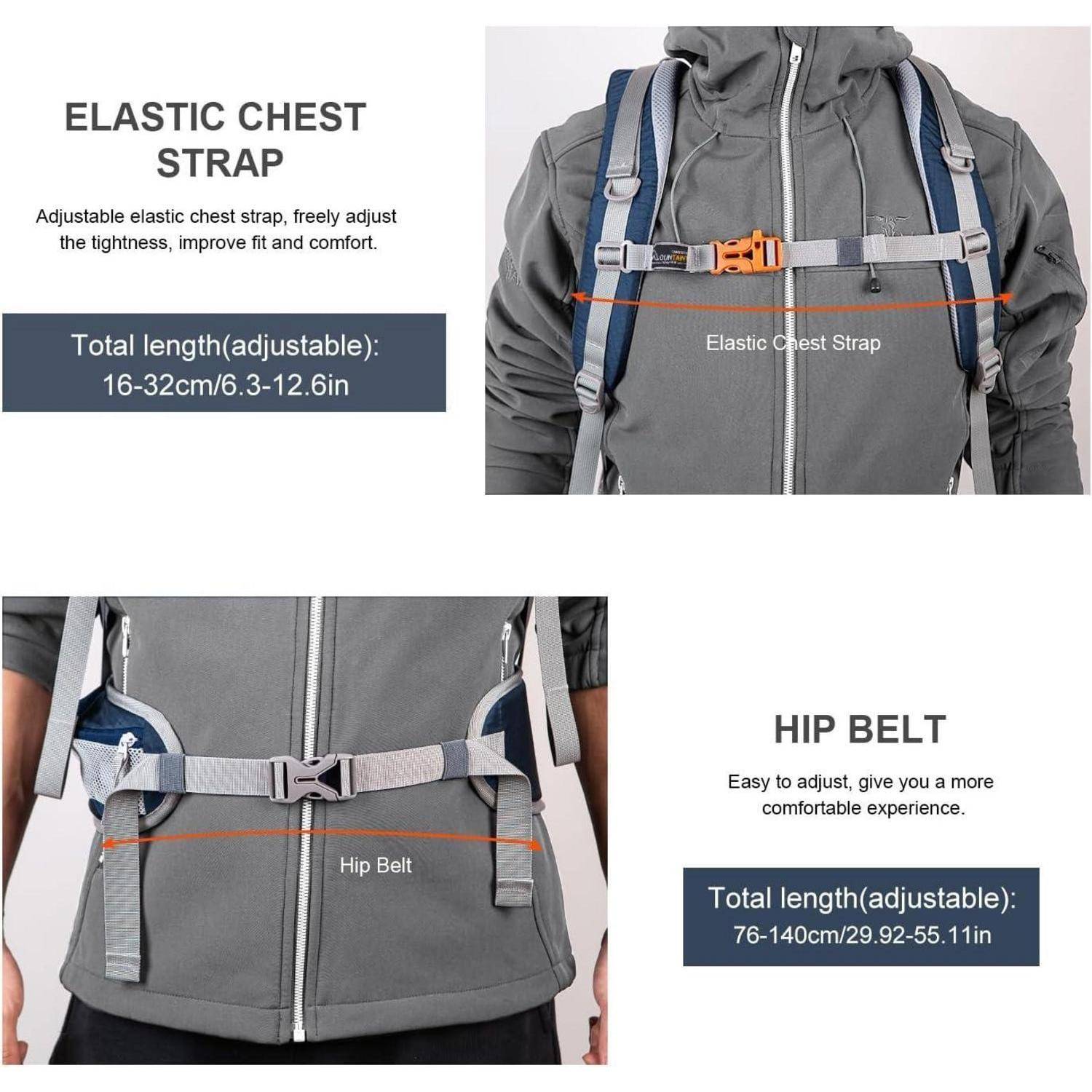 Wanderrucksack 25L 40L Trekkingrucksack Herren 01 Blau Orange-40l