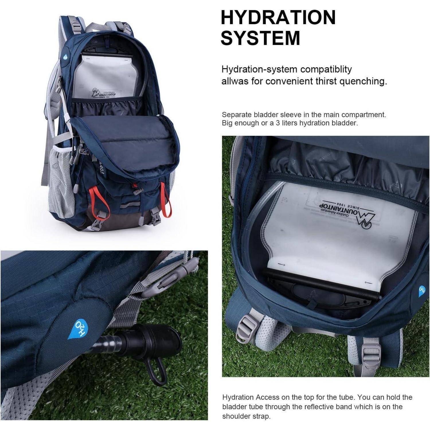 Wanderrucksack 25L 40L Trekkingrucksack Herren 01 Blau Orange-40l