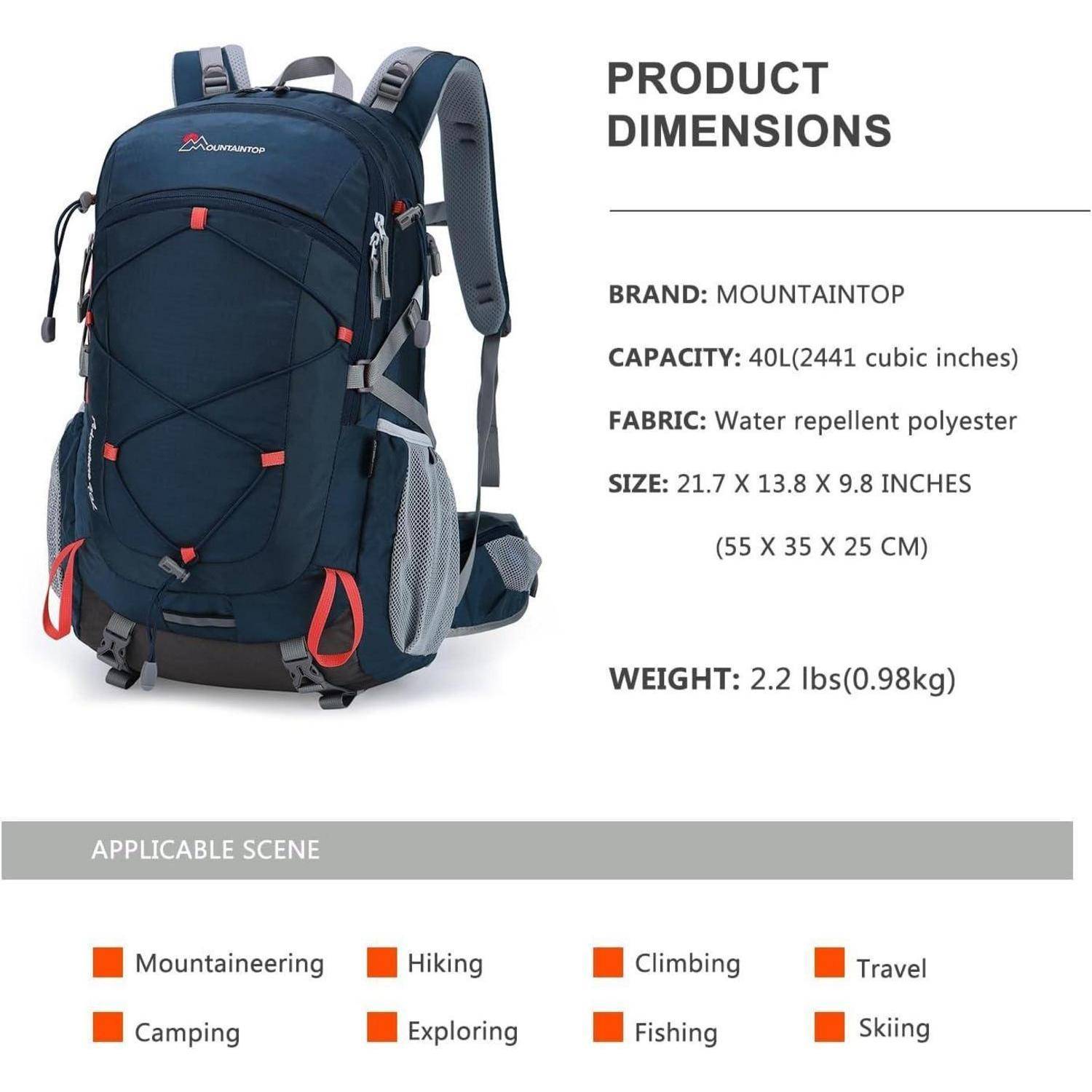 Wanderrucksack 25L 40L Trekkingrucksack Herren 01 Blau Orange-40l