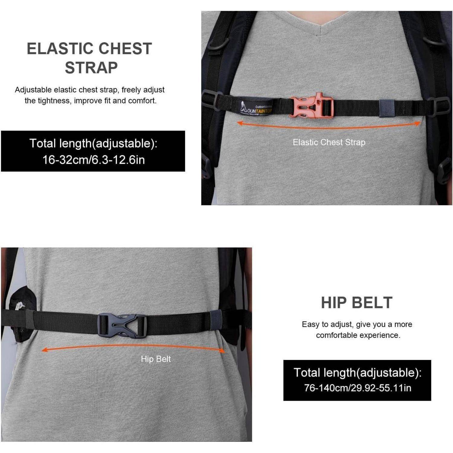 Wanderrucksack 25L Herren Damen Camping Wandern 40l schwarz Blau