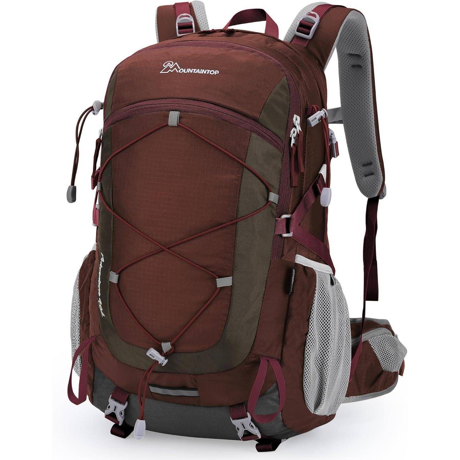 Wanderrucksack 25L 40L Herren Damen Trekking Wandern 40l-granatrot