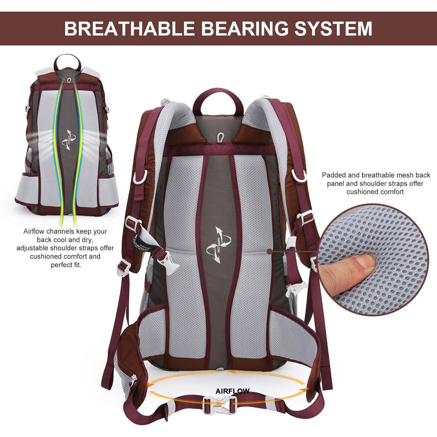 Wanderrucksack 25L 40L Herren Damen Trekking Wandern 40l-granatrot