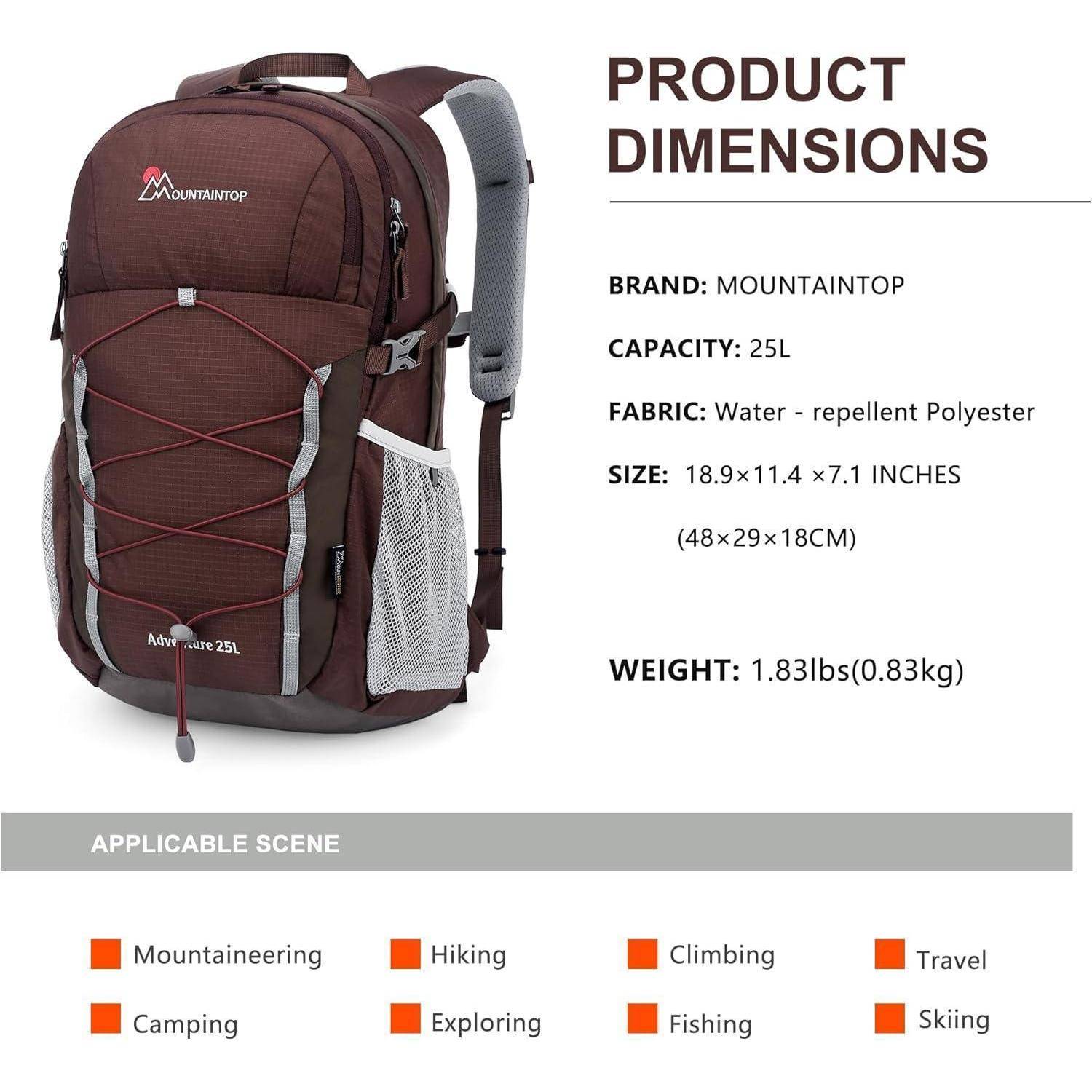 Wanderrucksack Trekkingrucksack Herren Damen 25L 40L 25l-rot