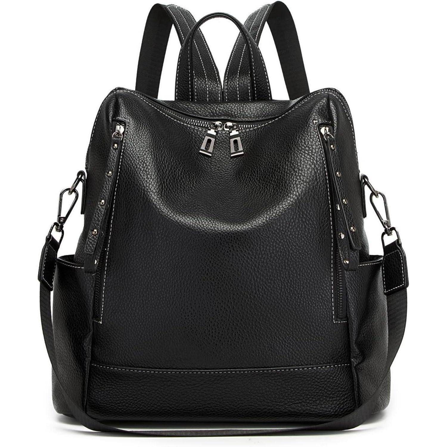 Rucksack Damen Antidiebstahl Cityrucksack Einheitsgröße 5-1 Schwarz