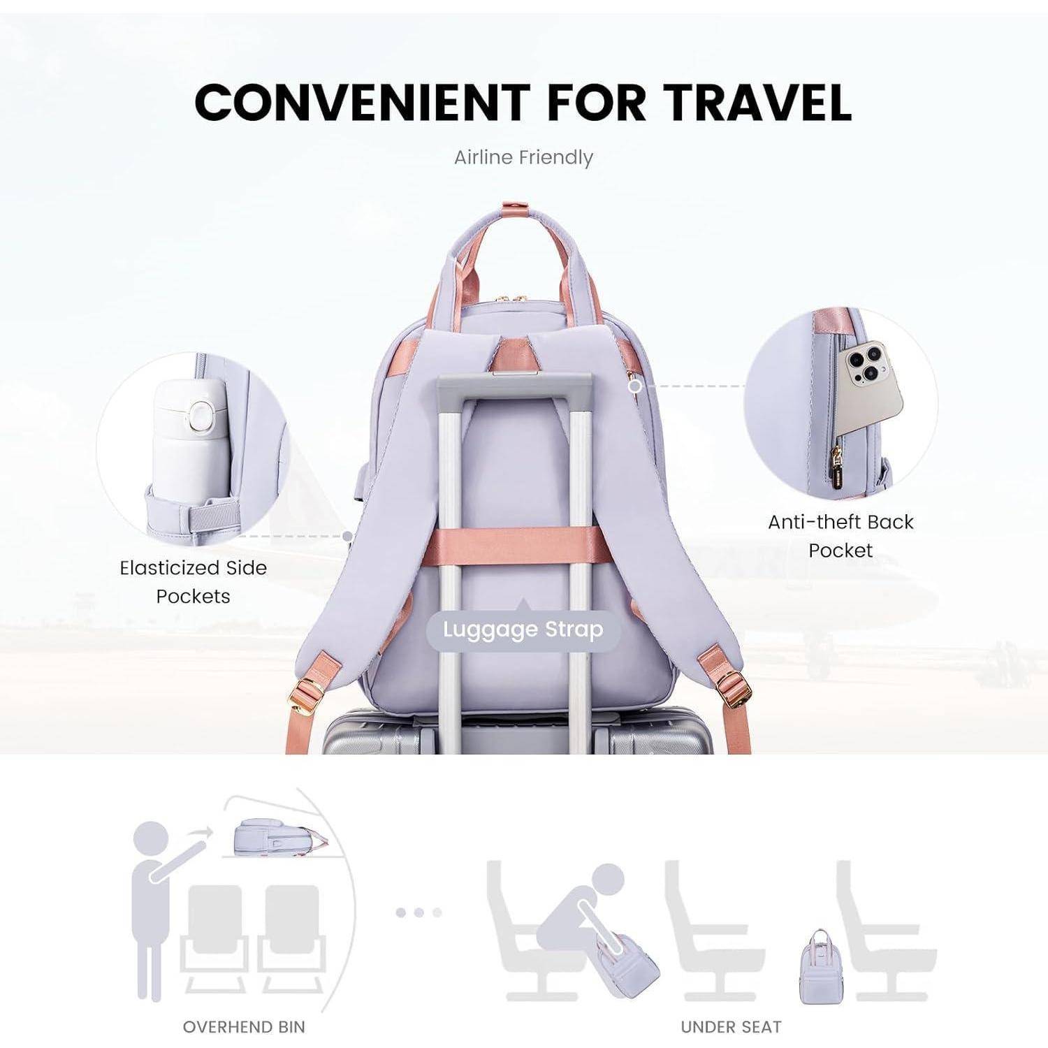 Rucksack, der auf einem Koffer platziert ist, mit dem Text 