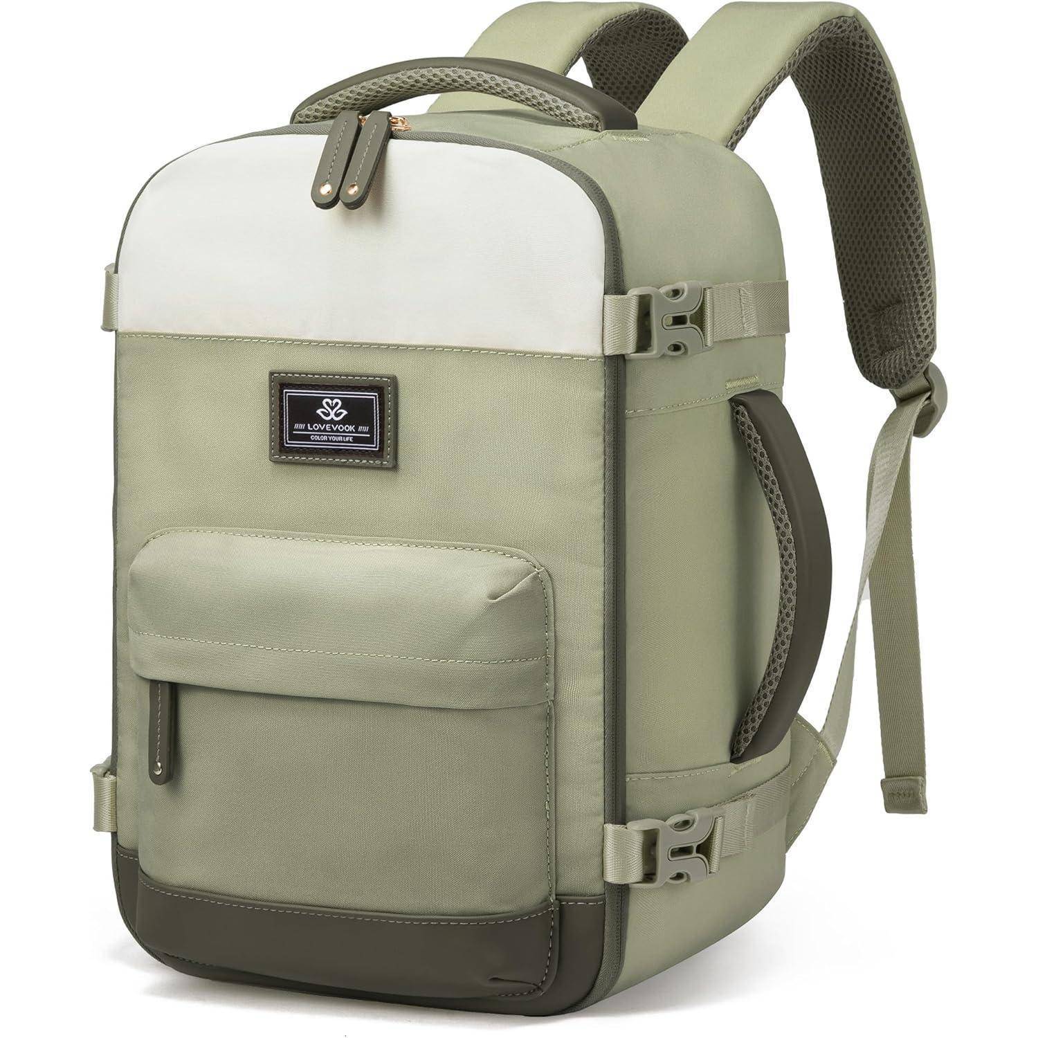 Rucksack Handgepäck 1-beige Grün 40x20x25 cm(Einzelpaket)