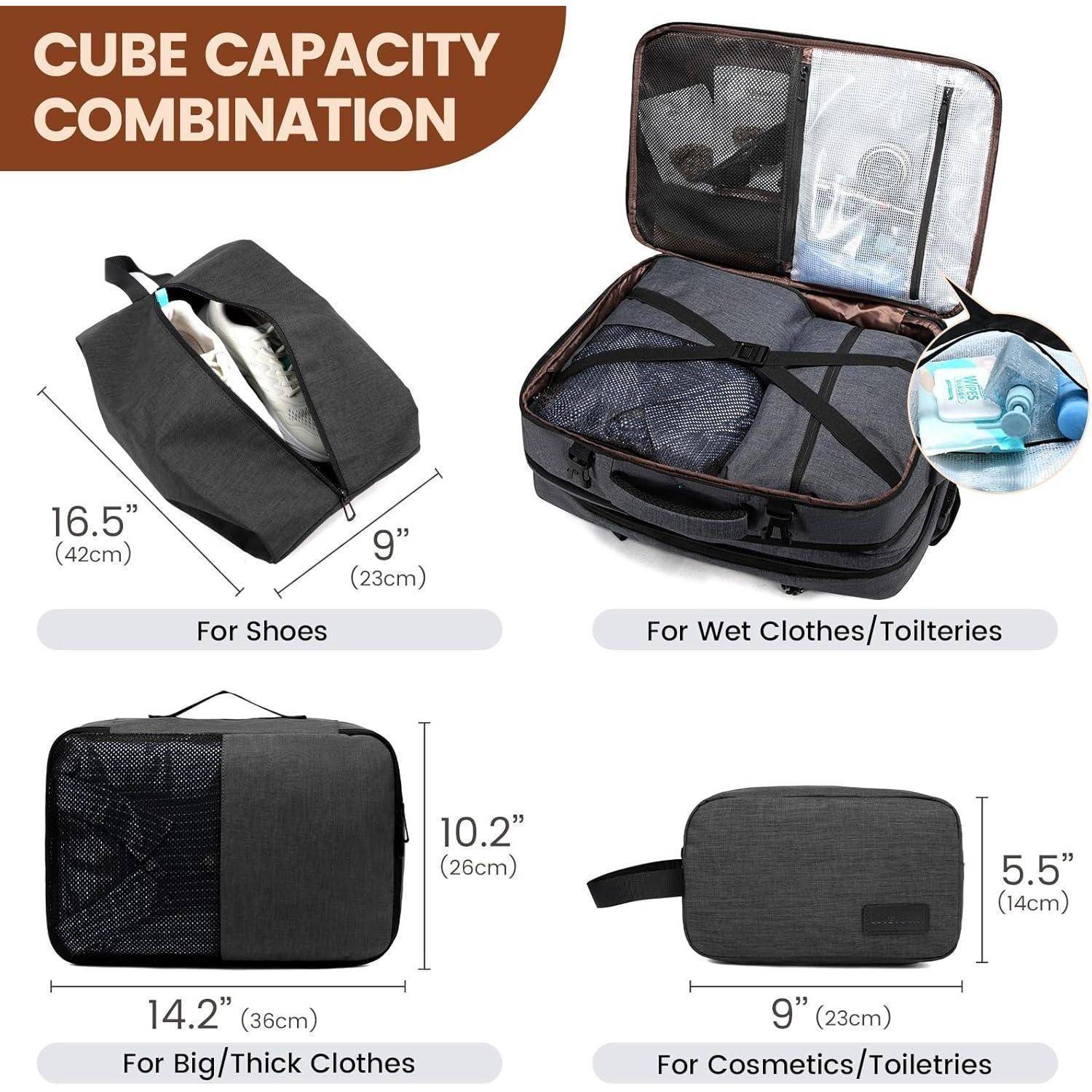 Rucksack Handgepäck Flugzeug Business Laptop Herren 18 Zoll 1-grau