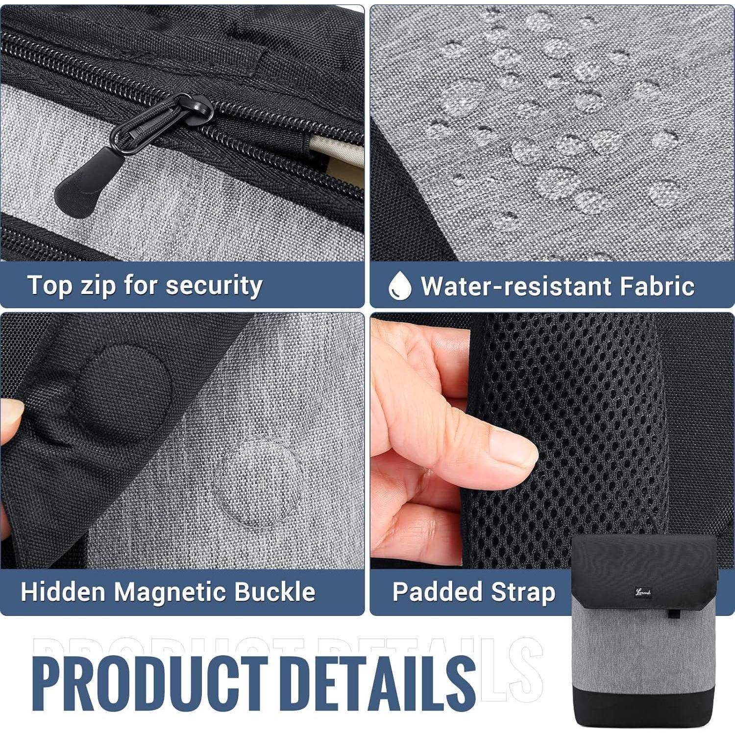 Schulrucksack Mädchen wasserdicht Laptopfach Grau-schwarz 15,6 Zoll