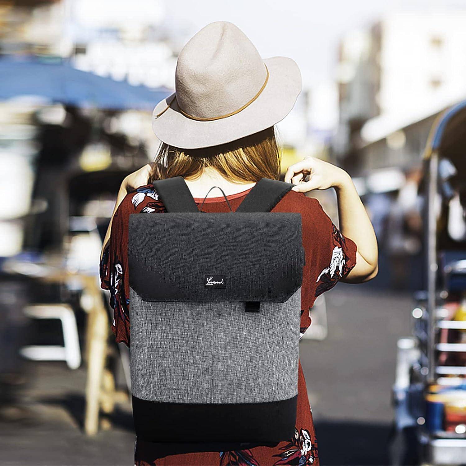 Schulrucksack Mädchen wasserdicht Laptopfach Grau-schwarz 15,6 Zoll