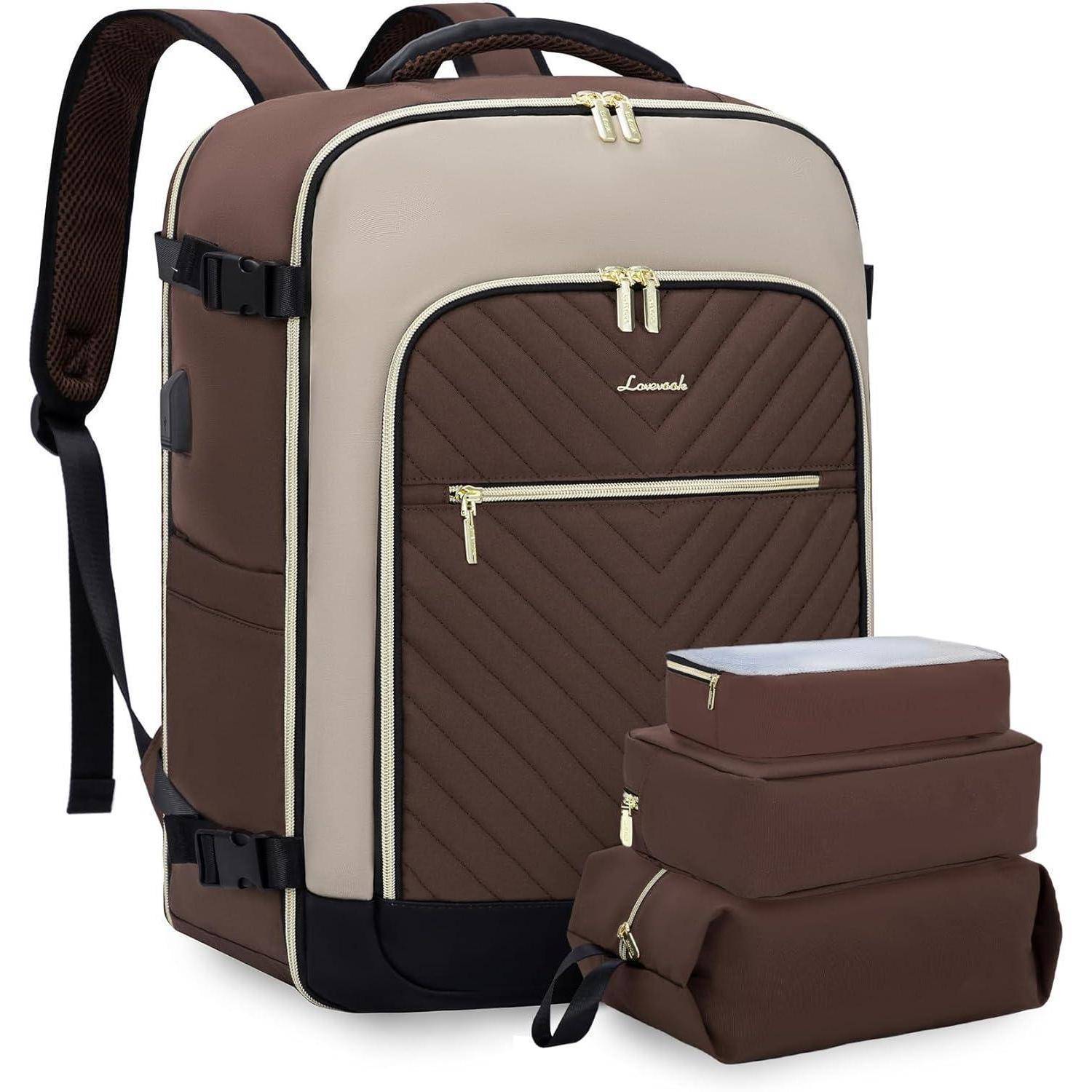 Handgepäck Tasche Laptop 17.3 zoll Dunkelkaffee Aprikose Schwarz