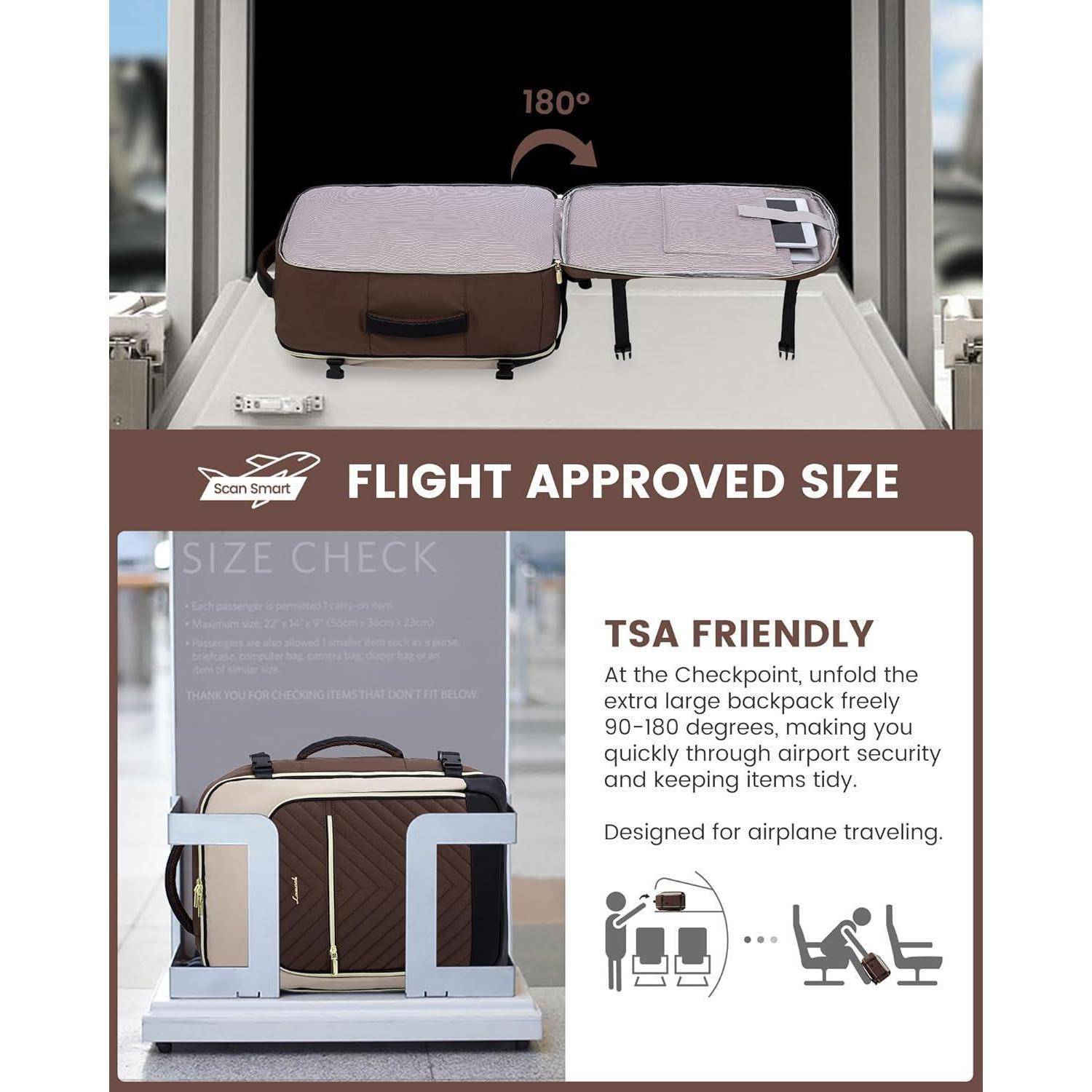 Handgepäck Tasche Laptop 17.3 zoll Dunkelkaffee Aprikose Schwarz