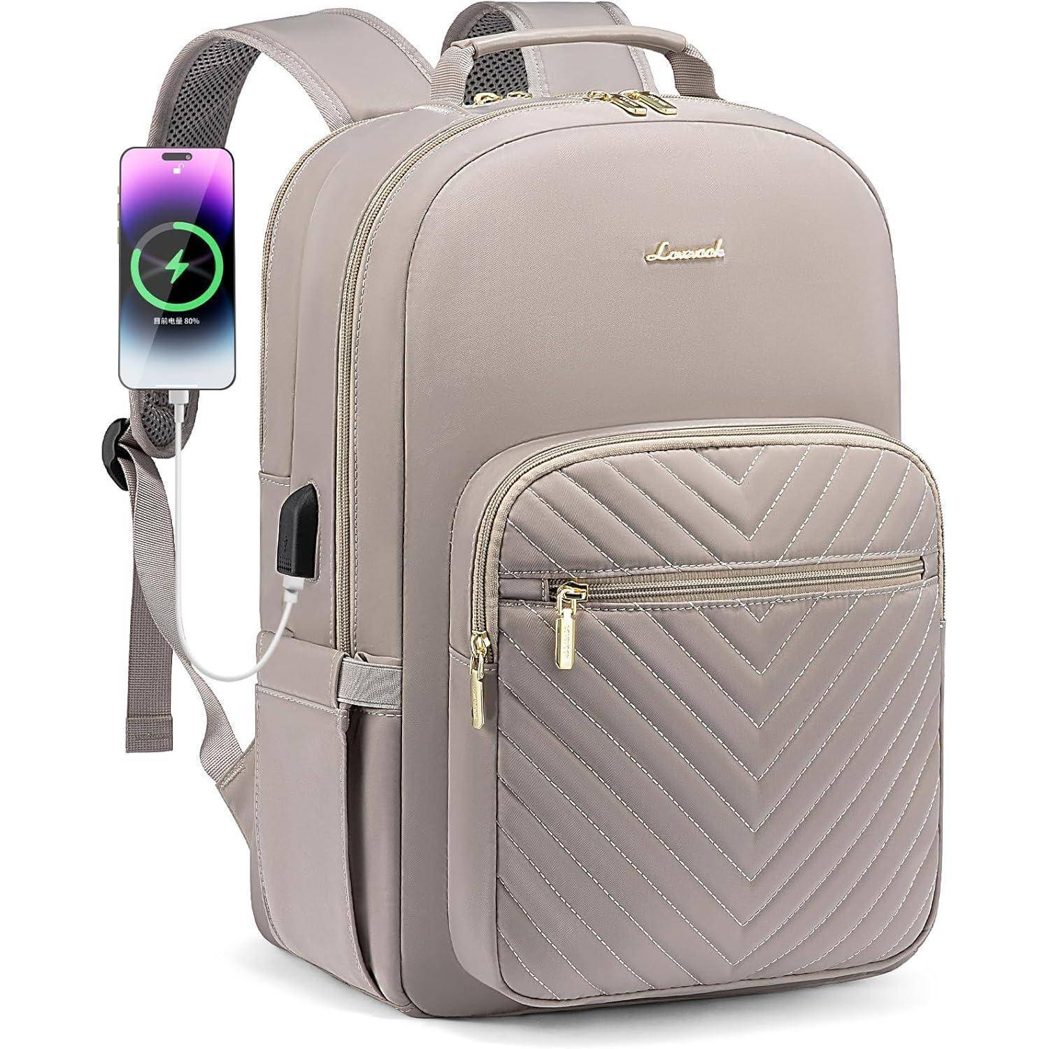 Rucksack Damen Laptoptasche 15 6 Zoll Wasserdicht 15.6 zoll Taro-grau