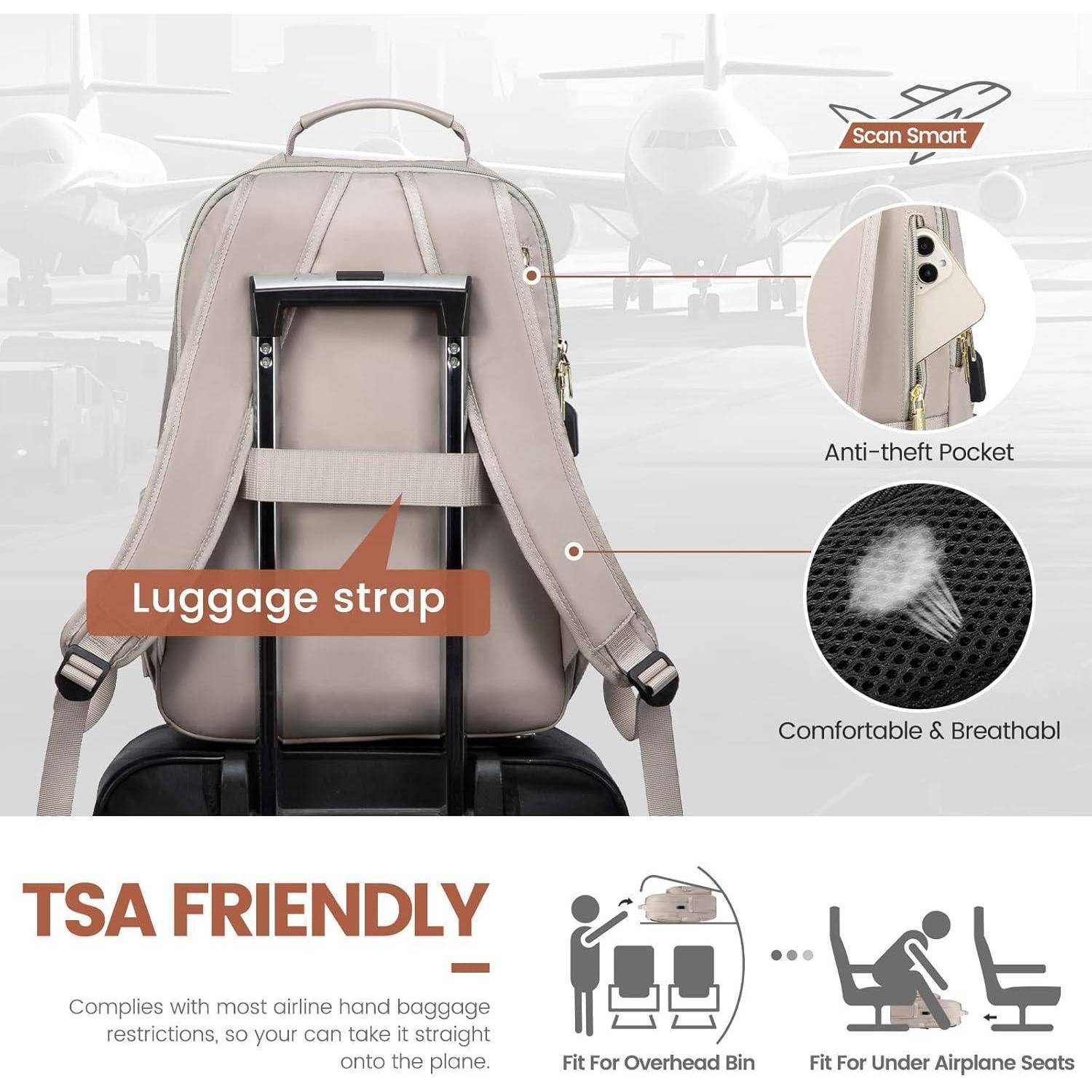 Rucksack Damen Laptoptasche 15 6 Zoll Wasserdicht 15.6 zoll Taro-grau