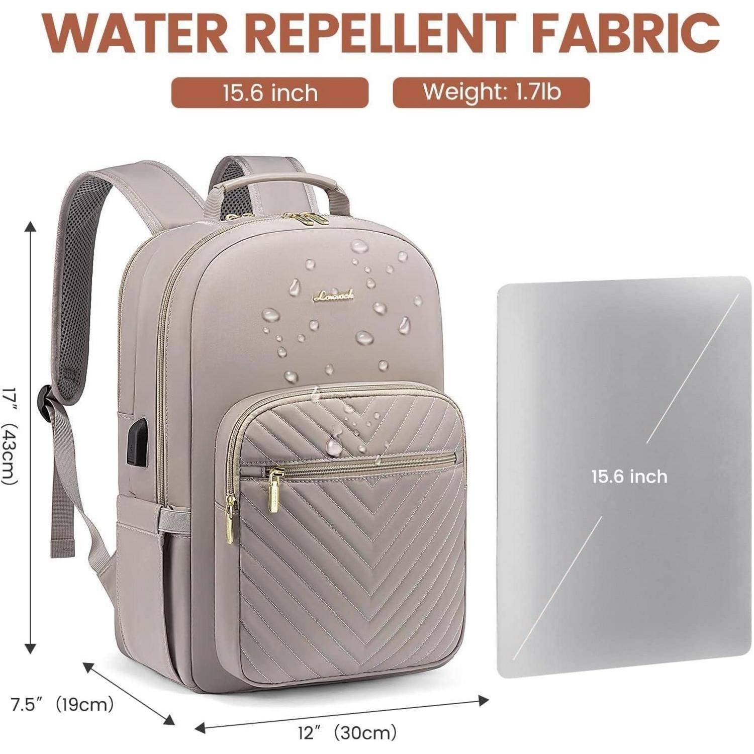 Rucksack Damen Laptoptasche 15 6 Zoll Wasserdicht 15.6 zoll Taro-grau