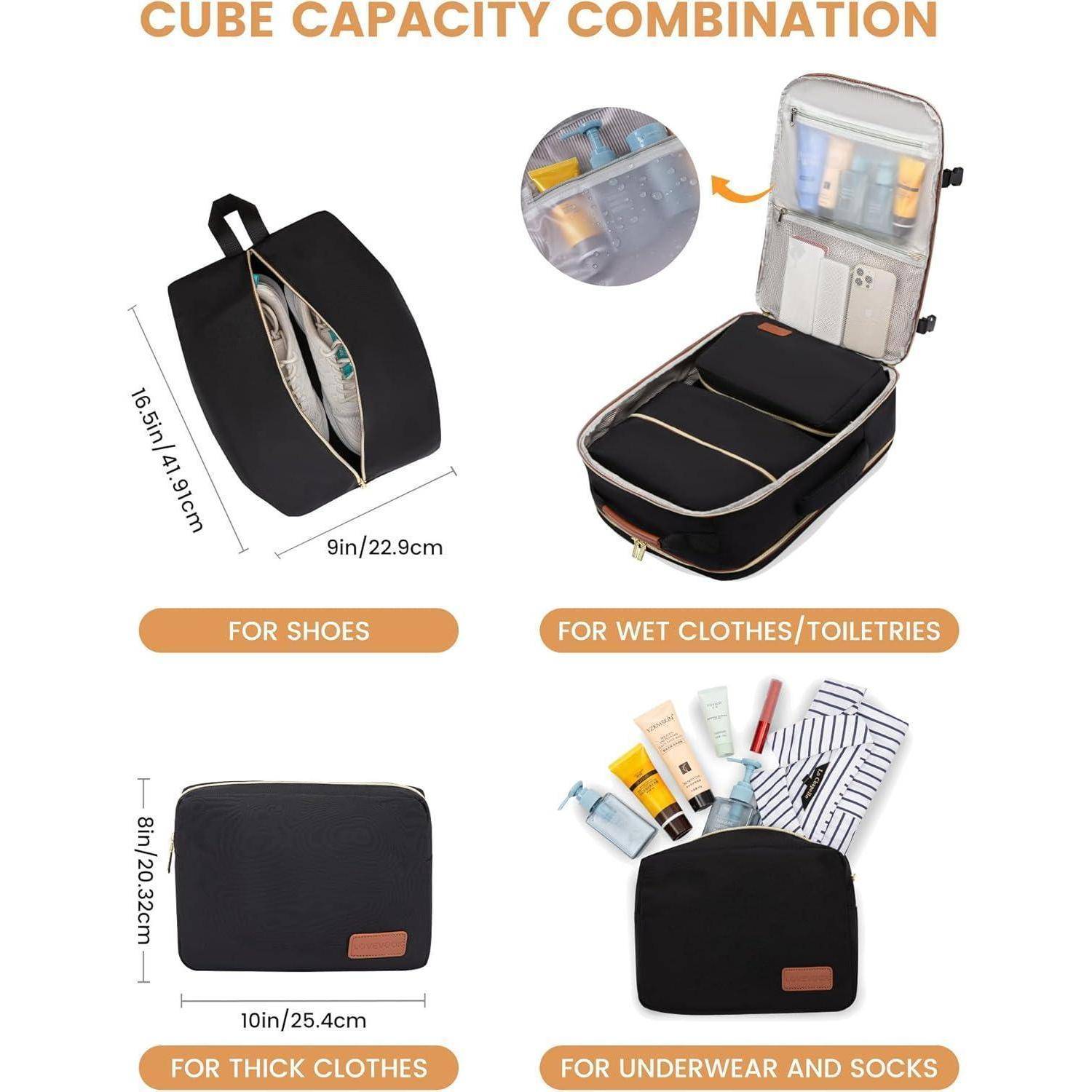 Rucksack Handgepäck 40x20x25 20L Schwarz Beige Braunes Leder 1pc