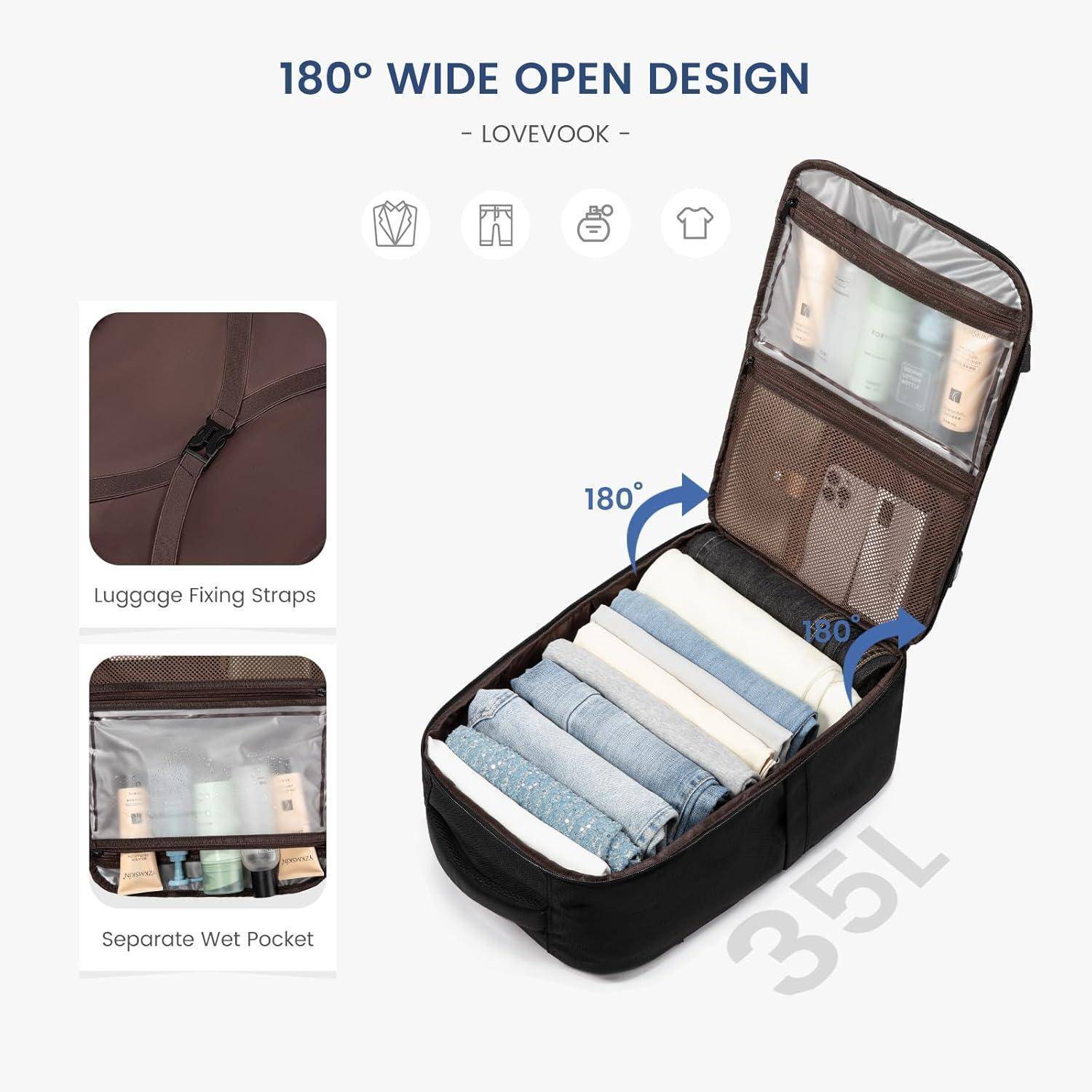 Rucksack Handgepäck Herren 15 6 Zoll Schwarz-grau L (45 x 32 x 20 cm)