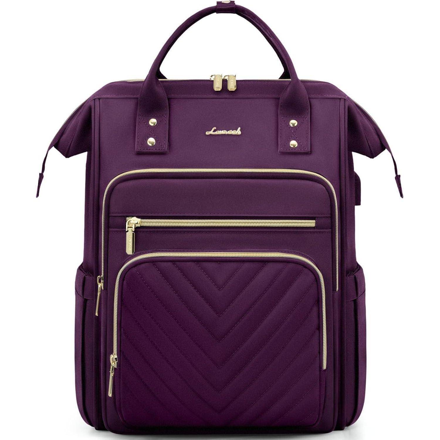 Rucksack Damen Laptop Schulrucksack Reiserucksack 15.6 Zoll Violett