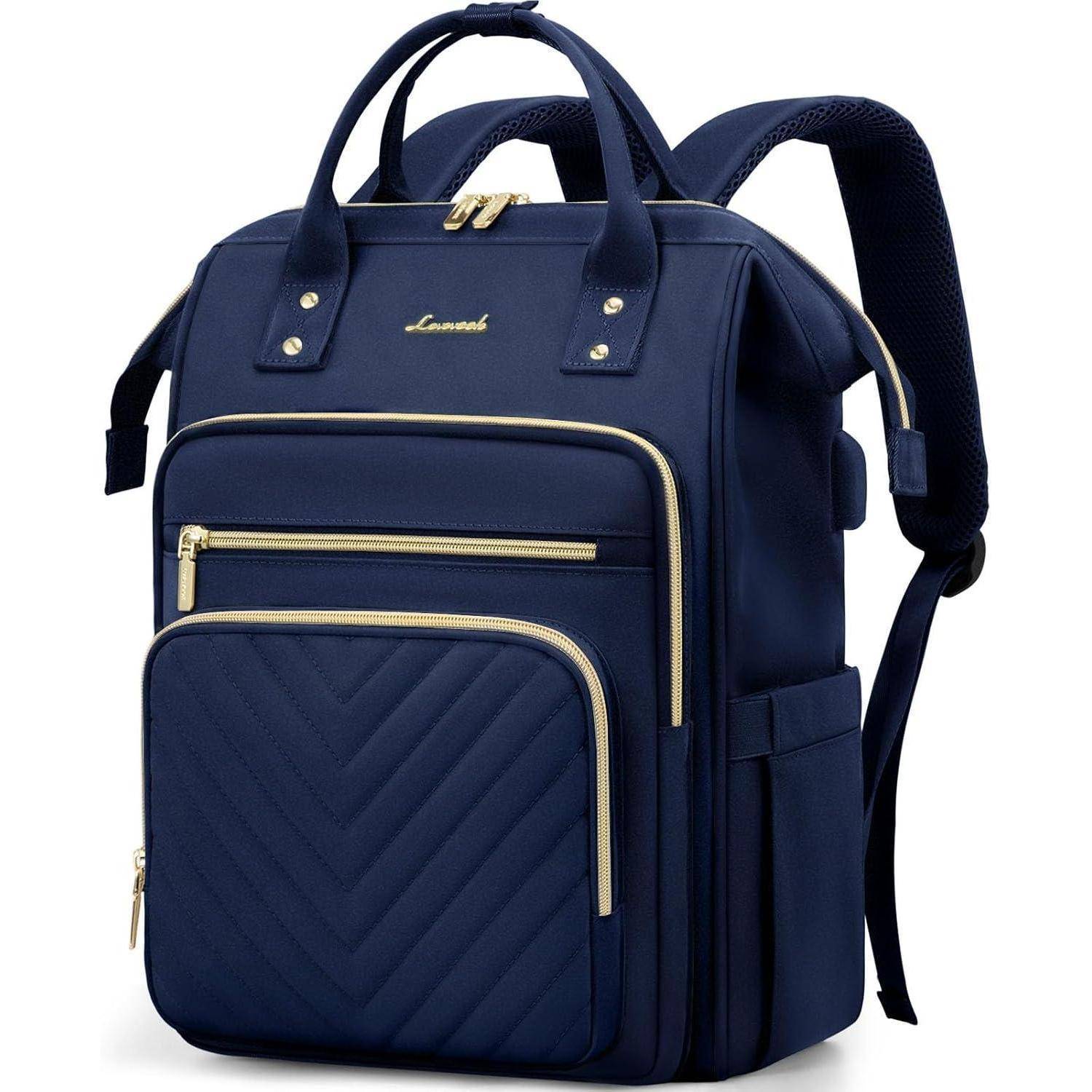 Rucksack Damen Laptop Schulrucksack Wasserdicht 17.3 Zoll Marineblau