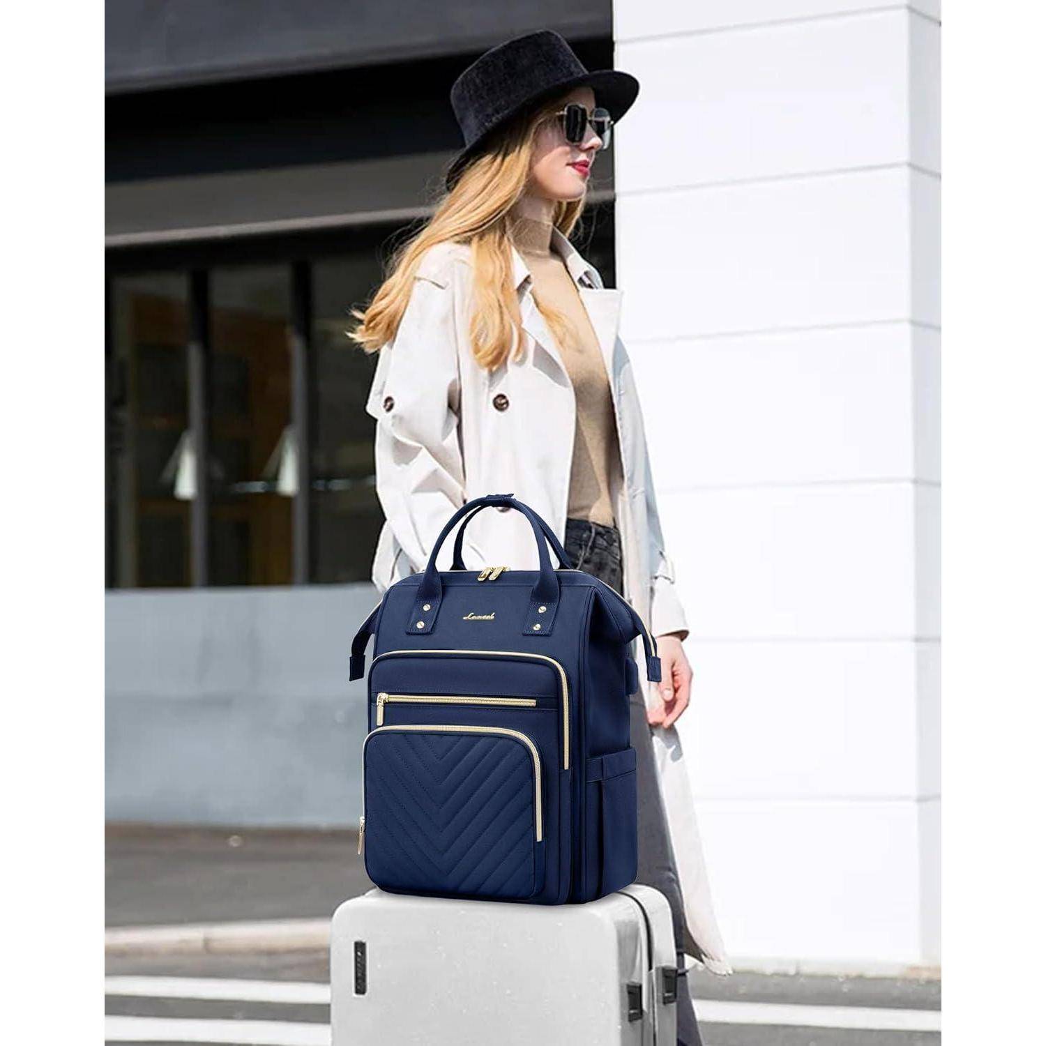 Rucksack Damen Laptop Schulrucksack Wasserdicht 17.3 Zoll Marineblau