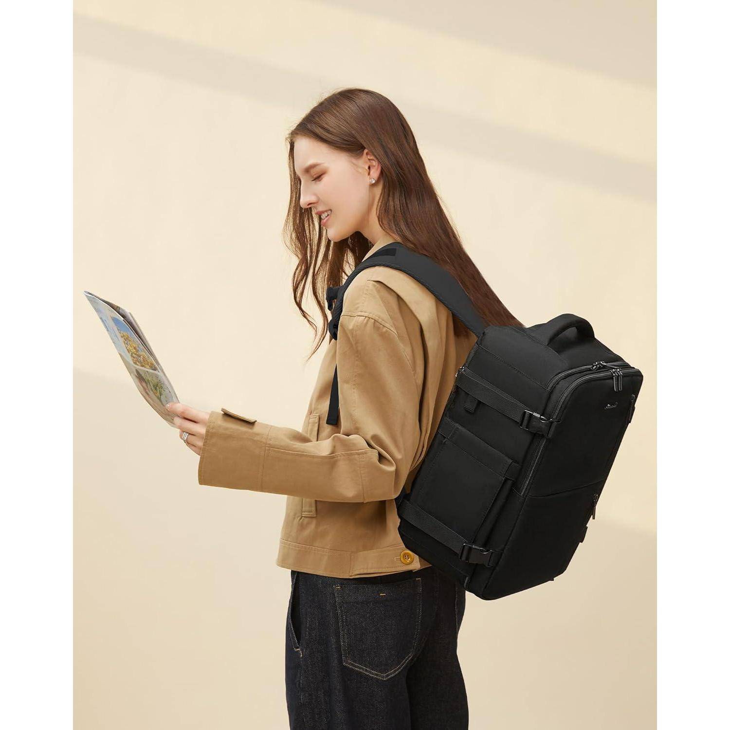 Rucksack Handgepäck Cabin 40x20x25 40 x 20 x 25 cm (14 Zoll) Schwarz