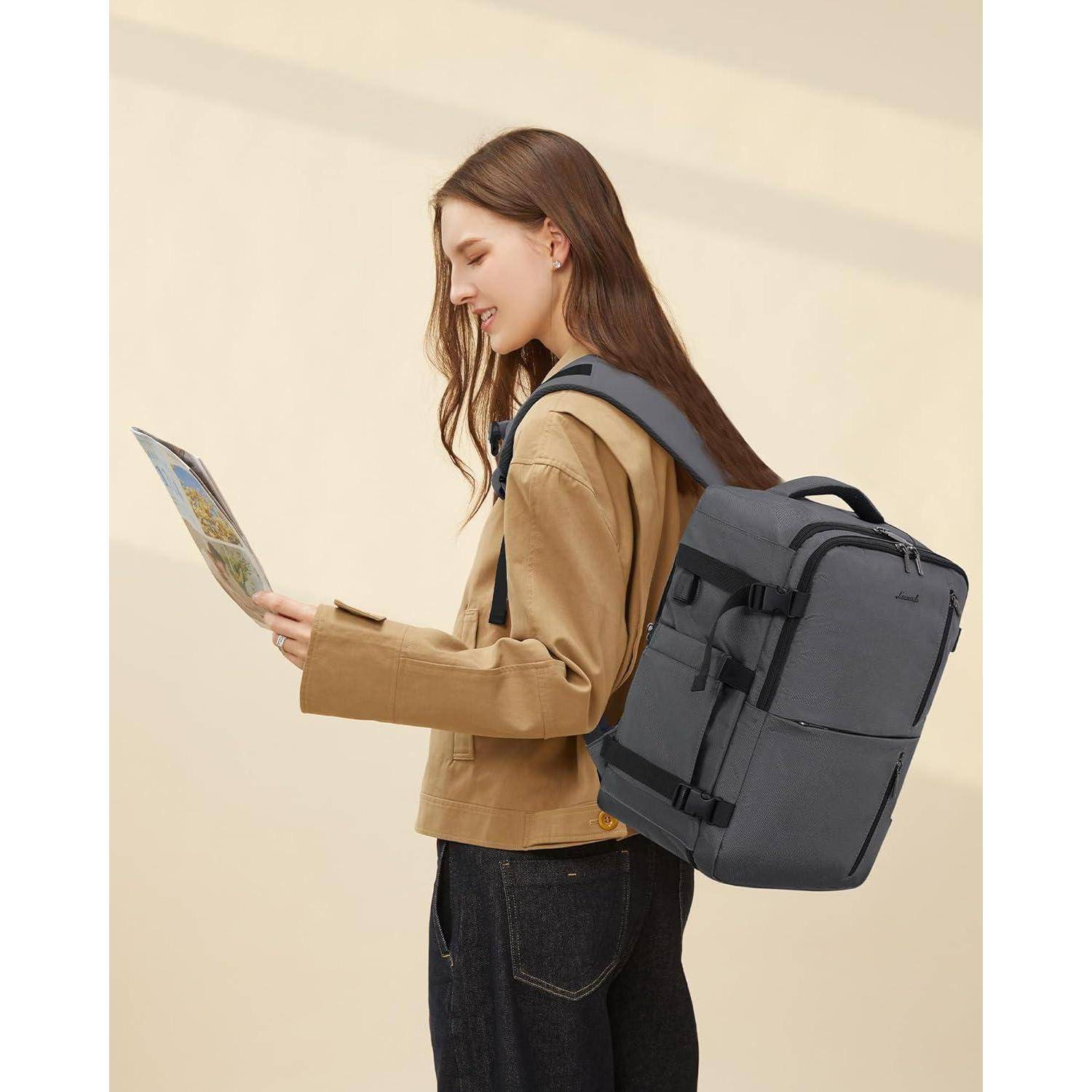 Rucksack Handgepäck Flugzeug 20l Laptop 40 x 20 x 25 cm (14 Zoll) Grau
