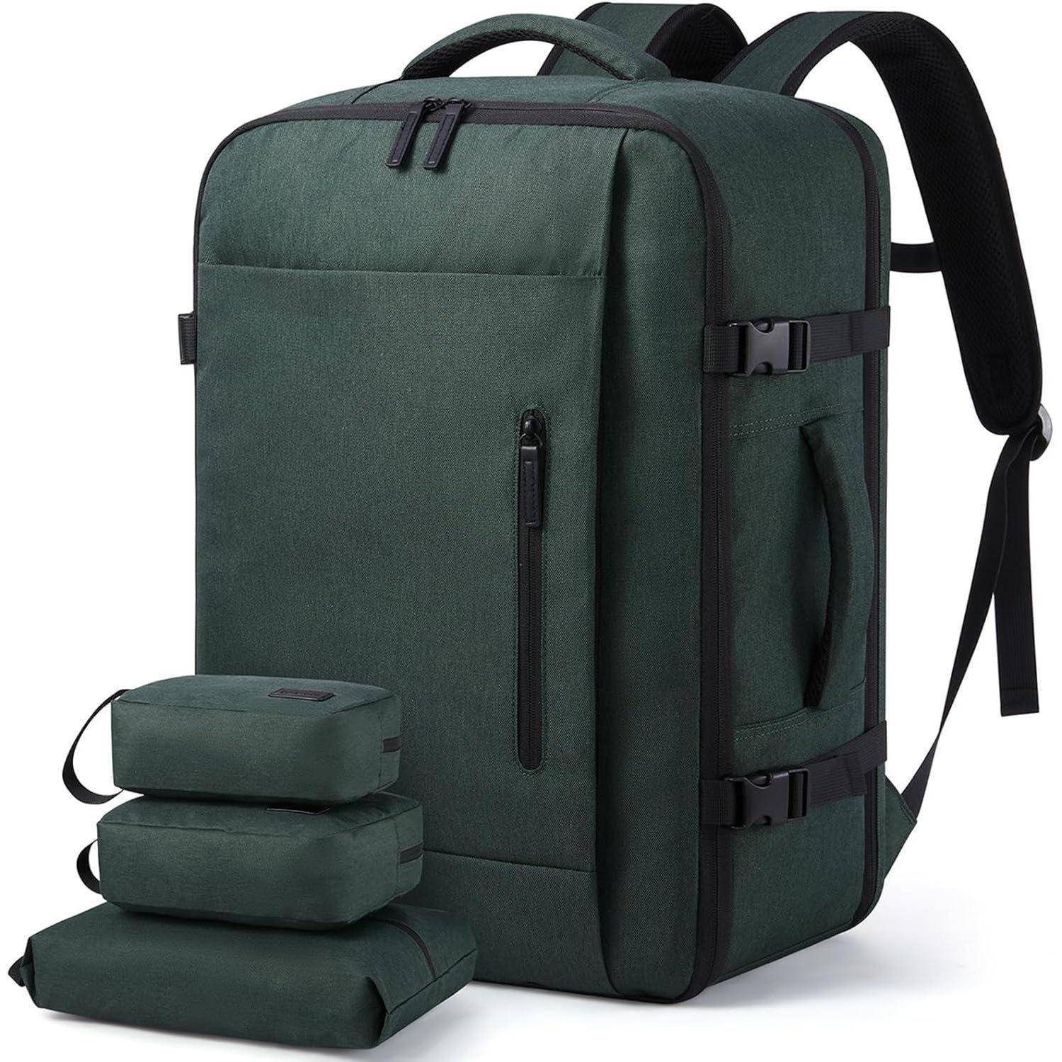 Reiserucksack Handgepäck 40L Kofferrucksack 17,3 Zoll Dunkelgrün