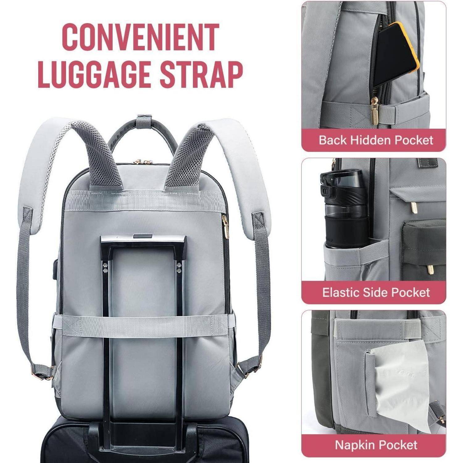 Schulrucksack Mädchen Laptopfach Anti 17.3 Zoll Grau &amp; Blau