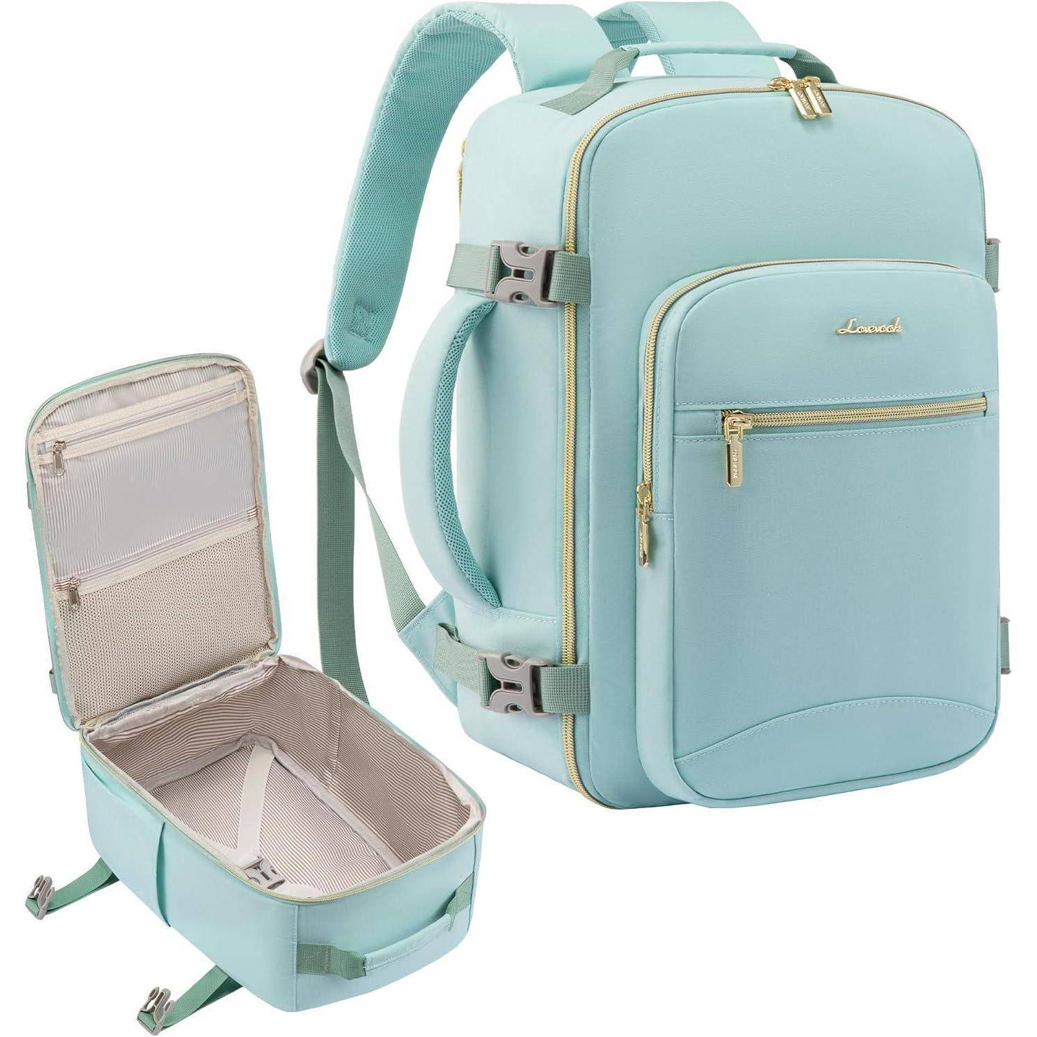 Rucksack Handgepäck 40x20x25 Untersitz Laptop Mintgrün 40x20x25cm