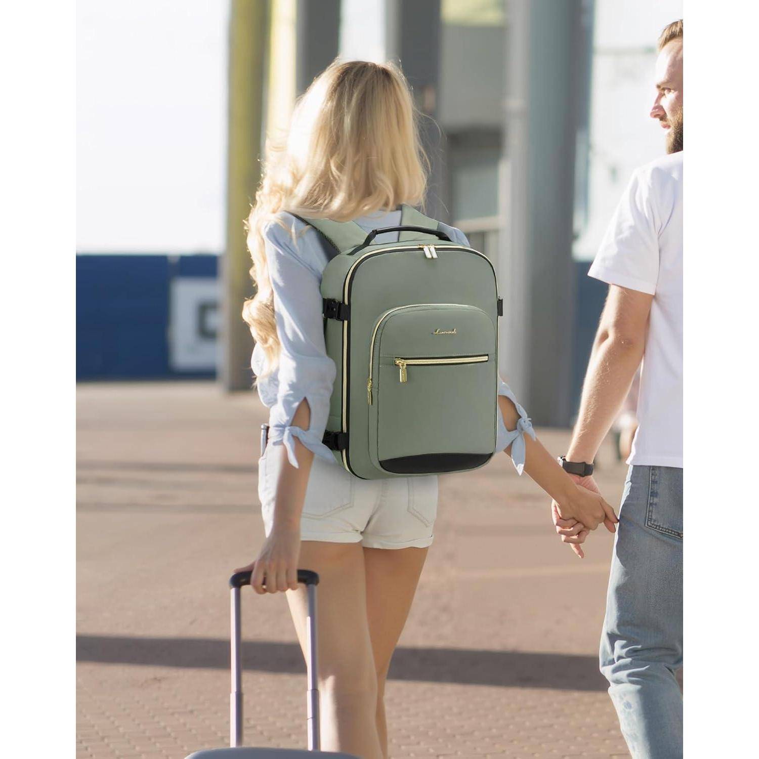 Rucksack Handgepäck 40x20x25 Untersitz Laptop 14Zoll Grün 40x20x25cm