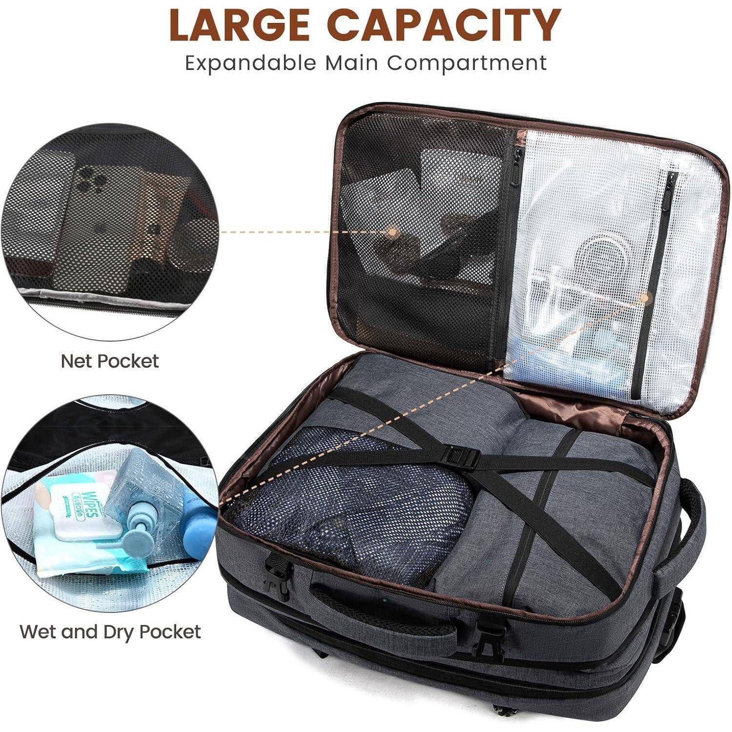 Reiserucksack Laptop 17,3 Zoll Handgepäck erweiterbar 30L-40L Business