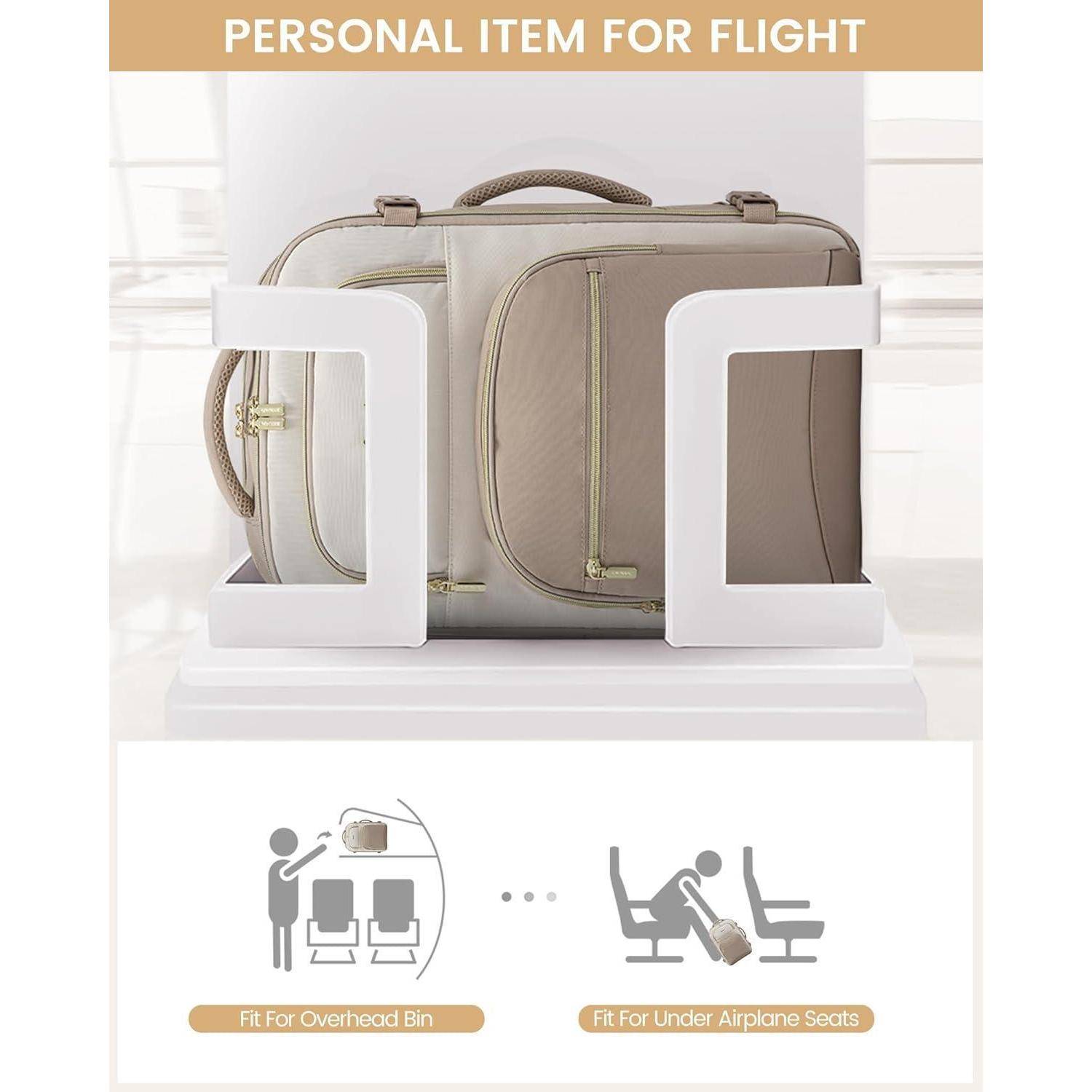 Rucksack Handgepäck 40L Reiserucksack 17 Zoll 17.3 zoll Khaki Beige