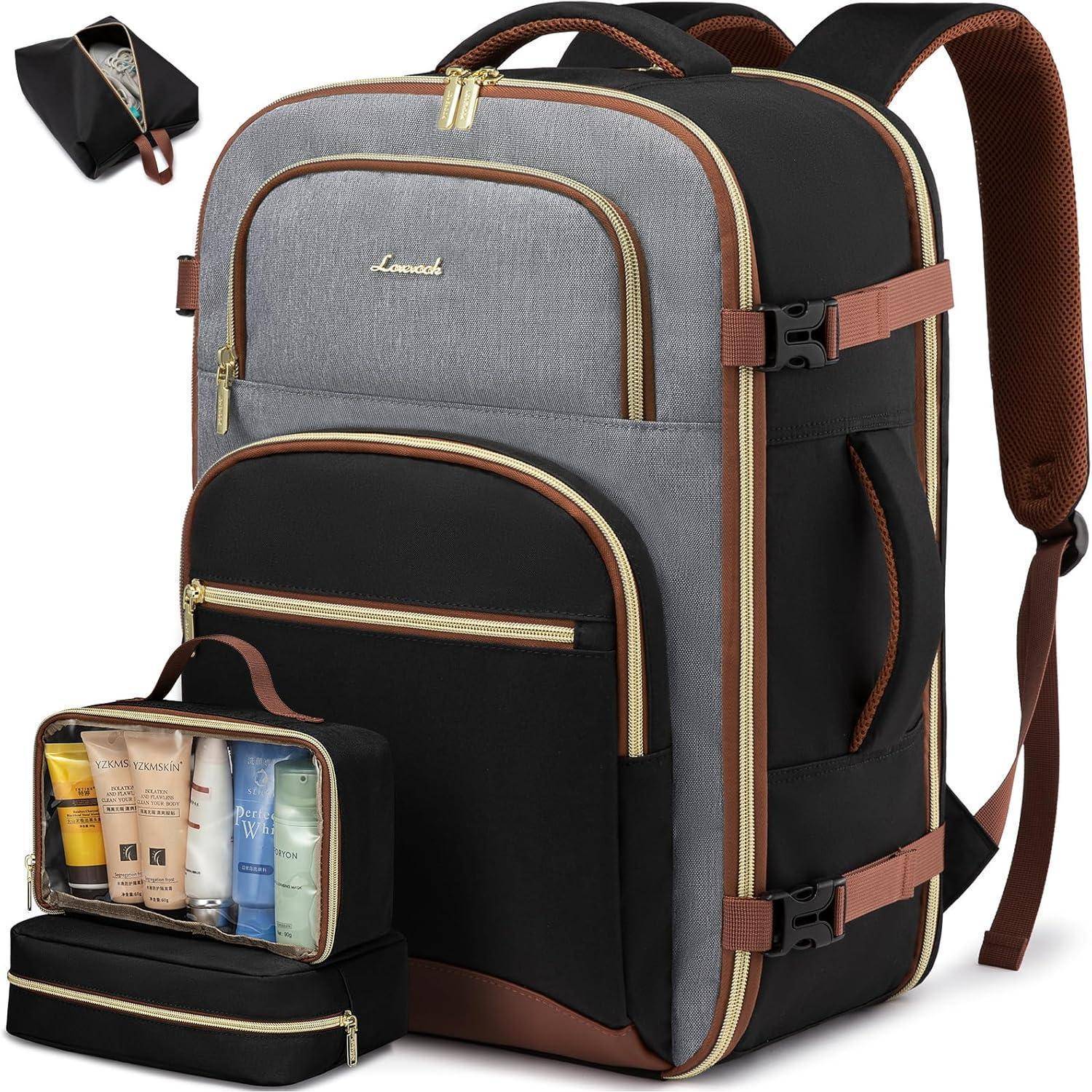 Rucksack Handgepäck 40L 17 Zoll 17.3 zoll Schwarz grau braune