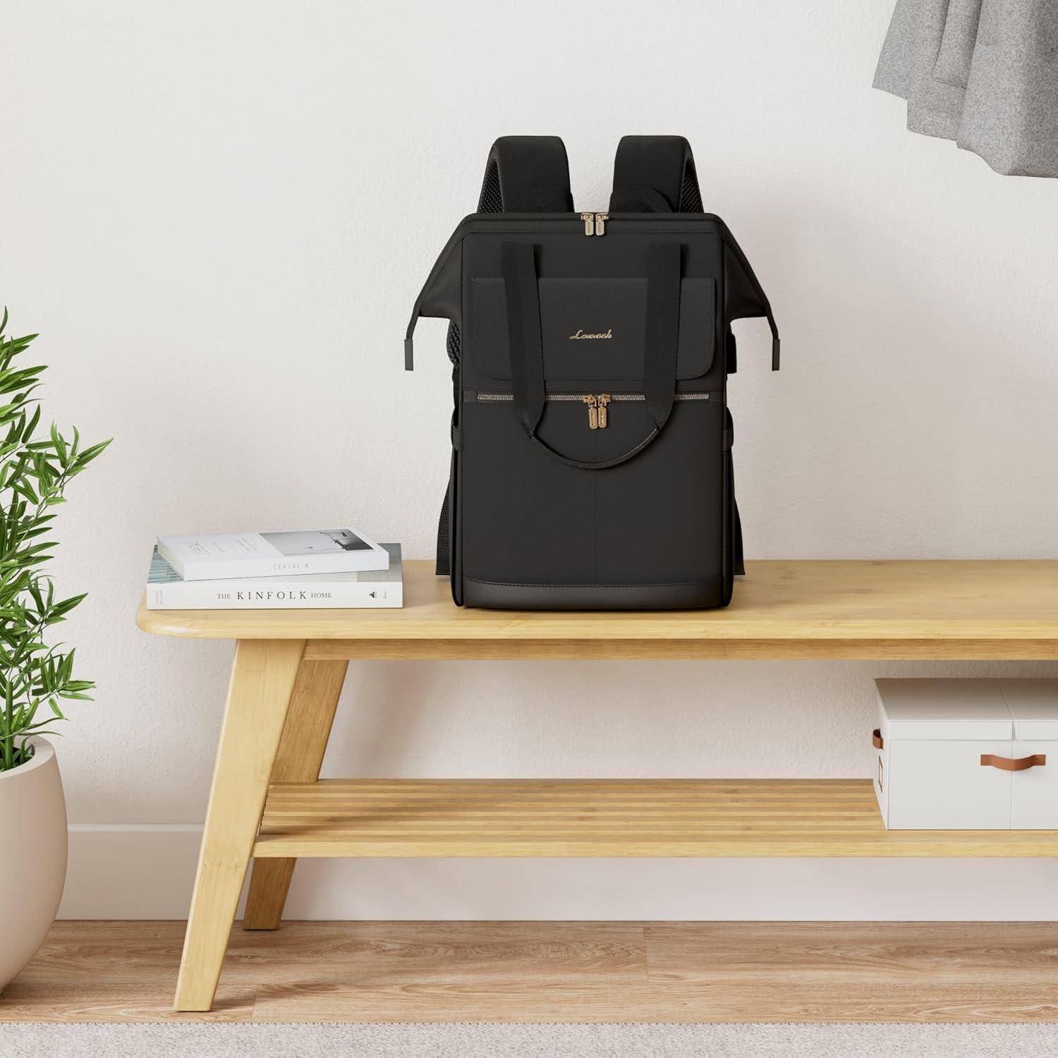 Rucksack Damen Laptoprucksack Wasserdicht 17,3 Zoll Schwarz 17,3 Zoll