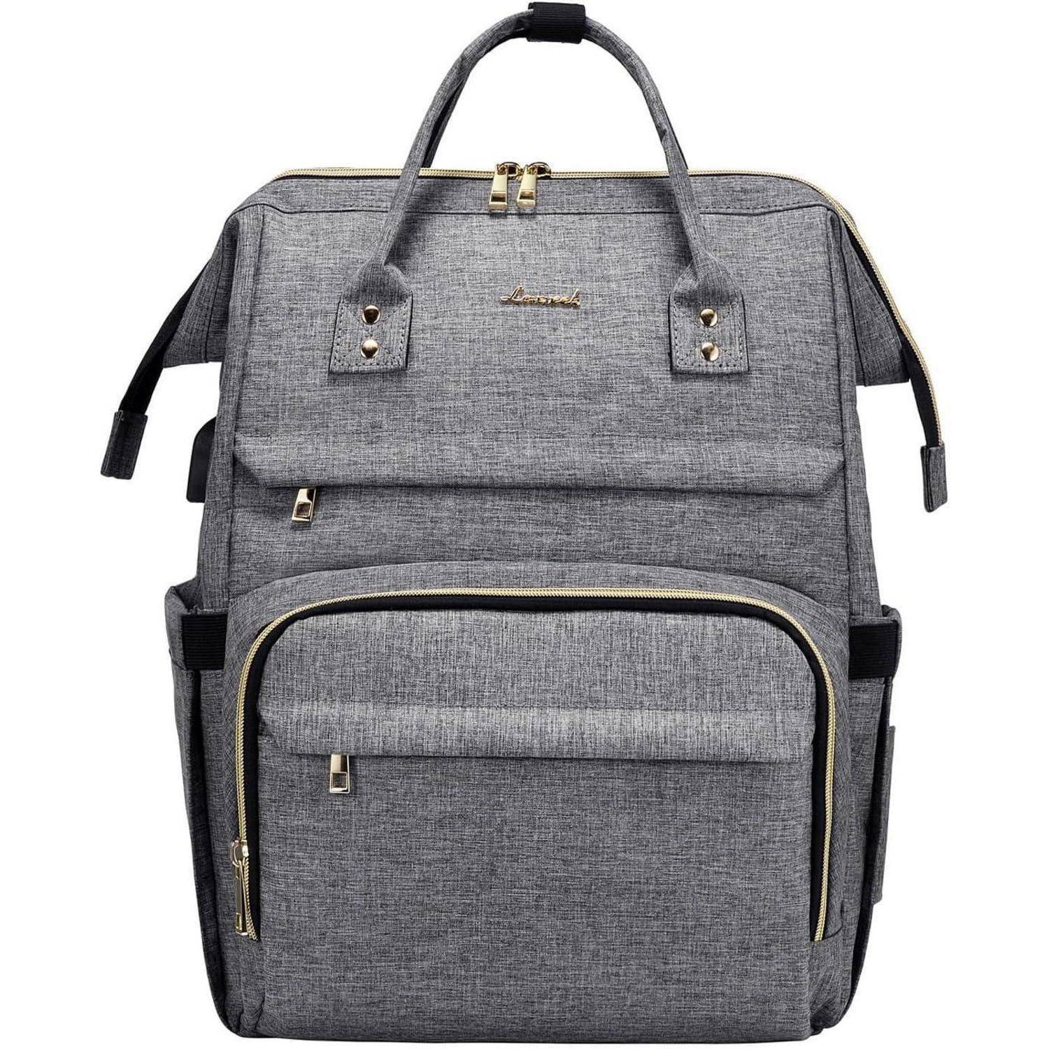 Rucksack Laptop Damen wasserdicht Studenten Reise 17 Zoll Hellgrau