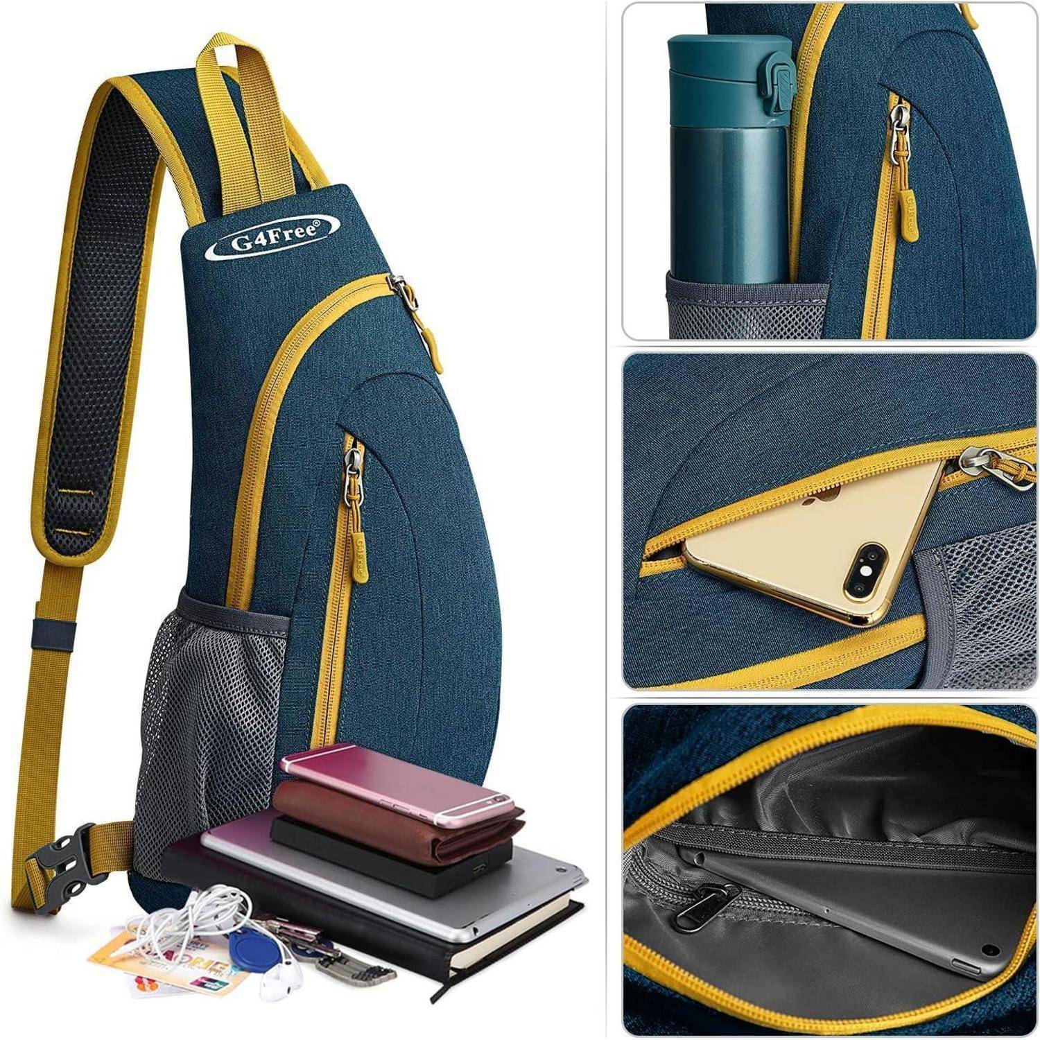 Brusttasche Sling Schulter Rucksack Dreieck Wandern S Dunkelblau