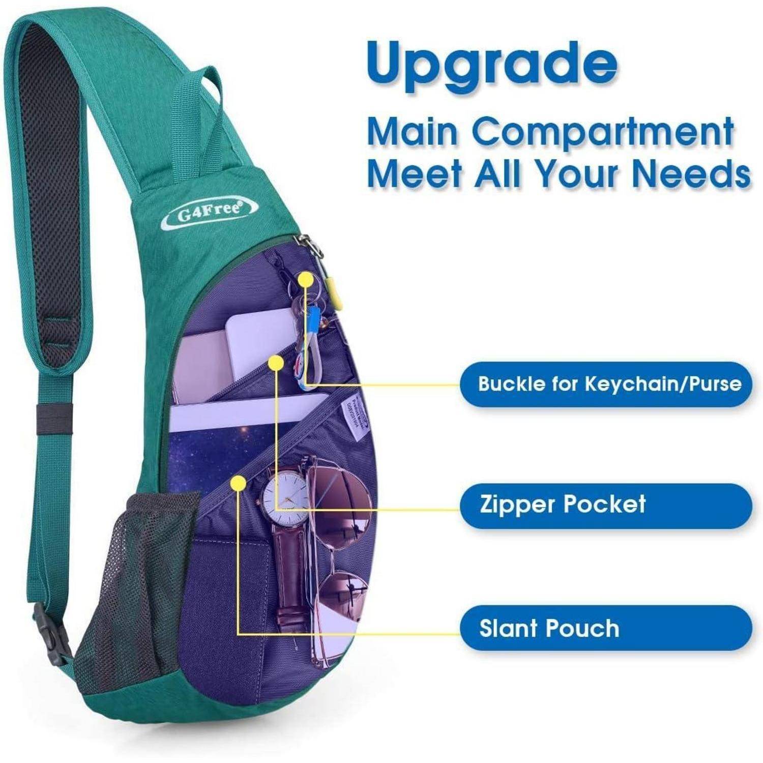 Rucksack Brusttasche Sling Schulter Wandern Radfahren S Blauer See
