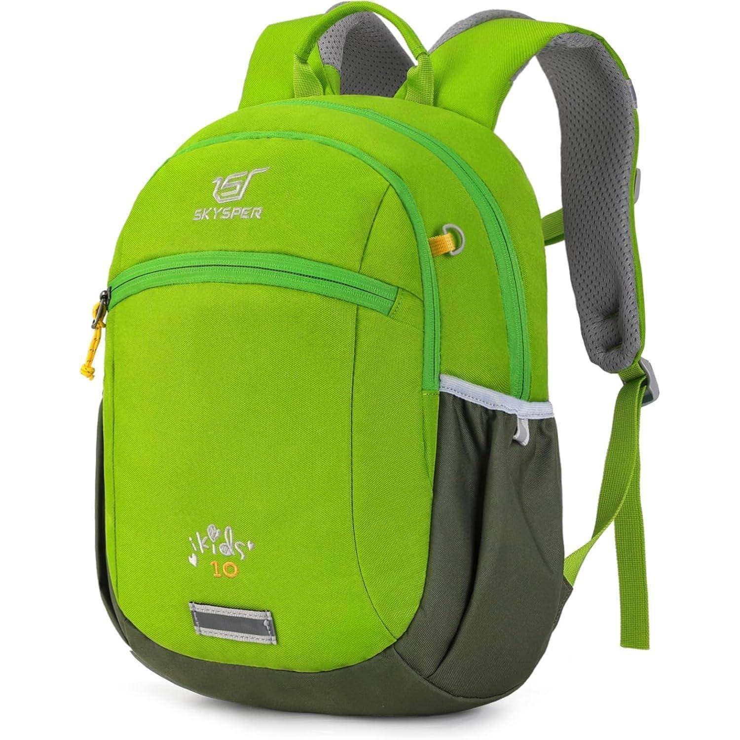 Kinderrucksack 10L Wanderrucksack Brustgurt Jungen Mädchen Apfelgrün