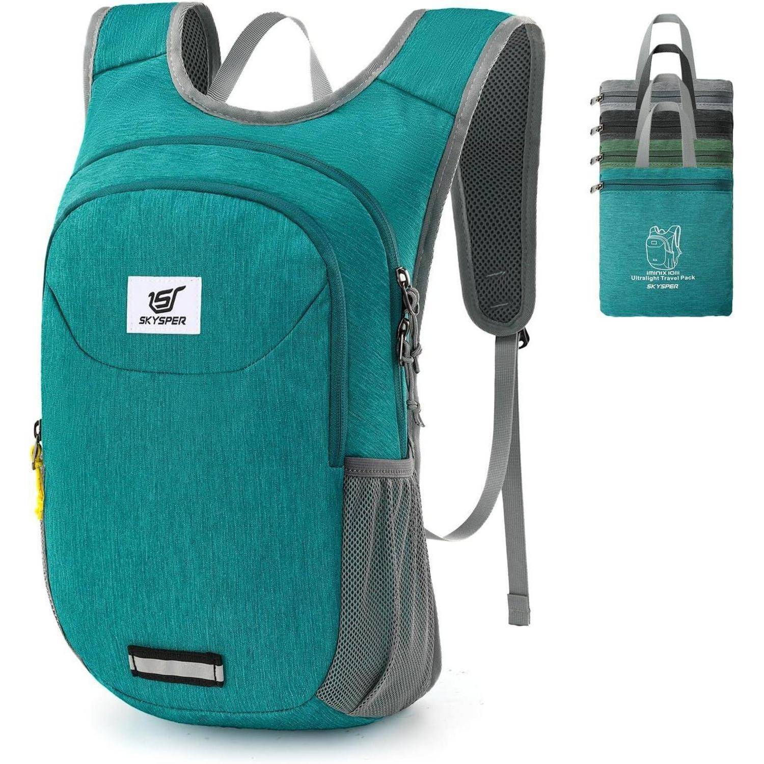 Rucksack faltbar 10L Daypack Reflexstreifen Iminix10iii-türkis