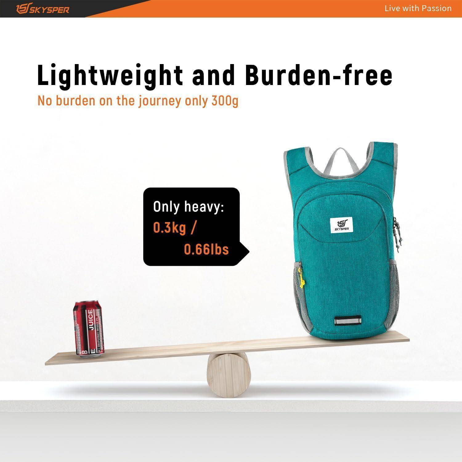 Rucksack faltbar 10L Daypack Reflexstreifen Iminix10iii-türkis